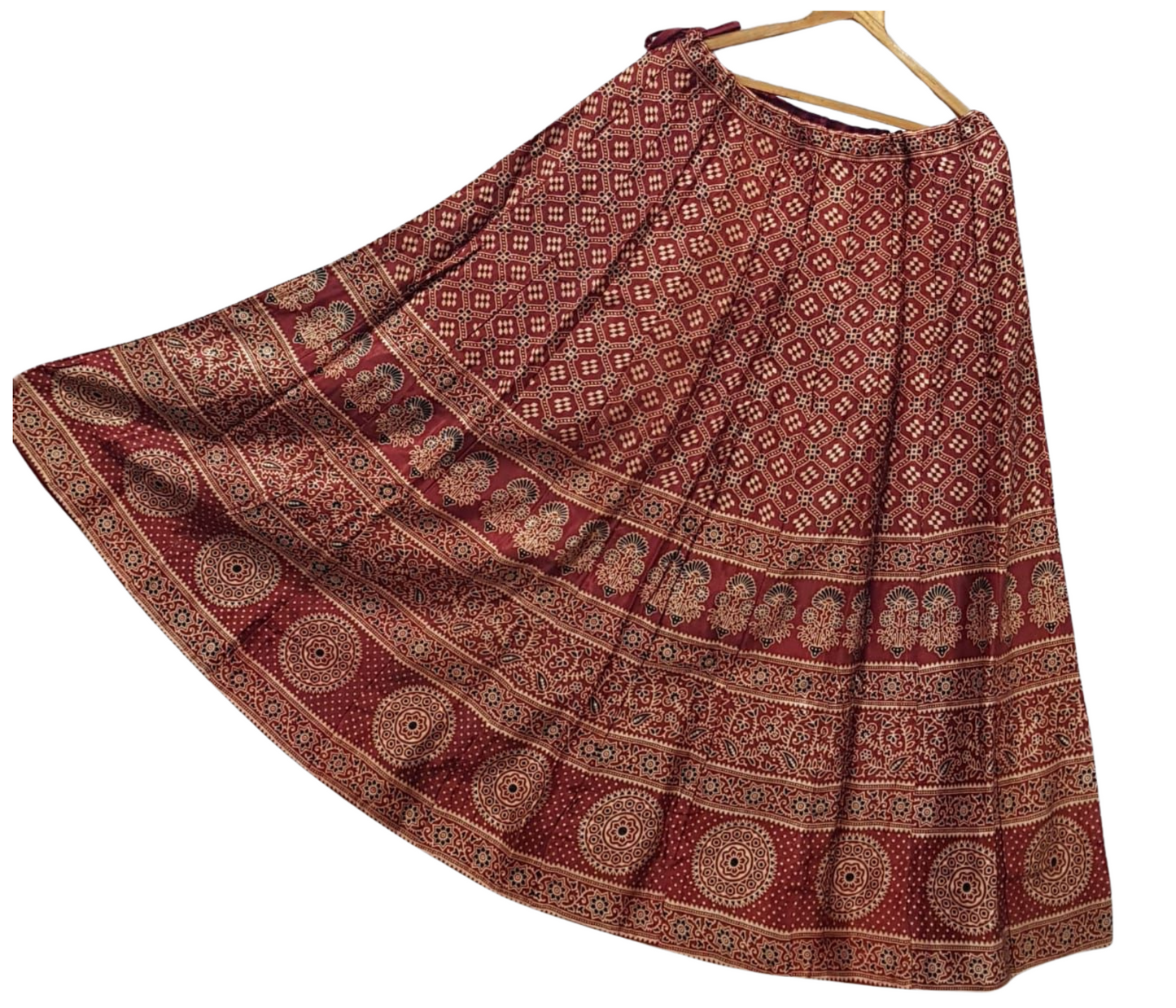Indian Red Silk Lehenga Skirt