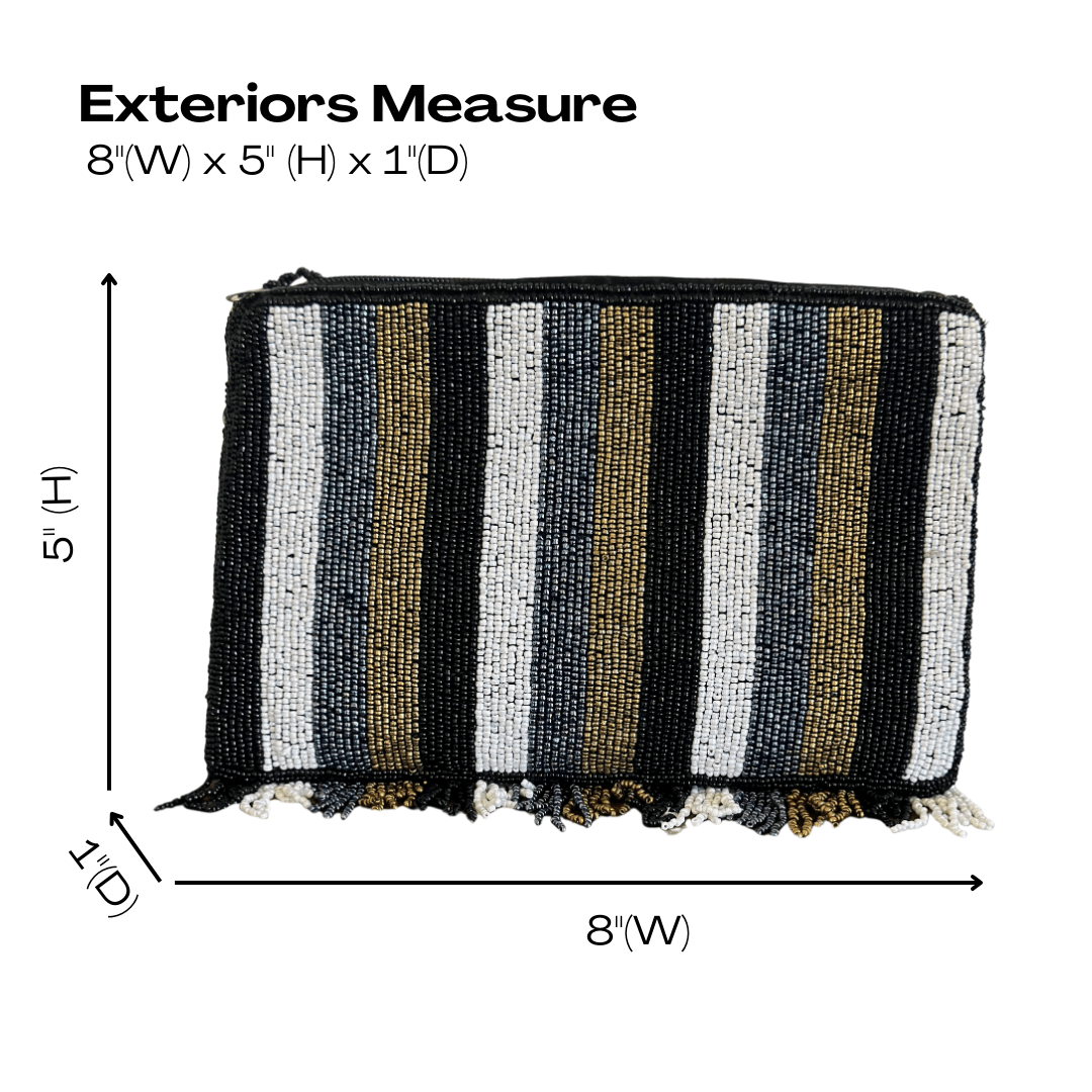 Crossbody Beaded Purse Size- Craft Bazaar