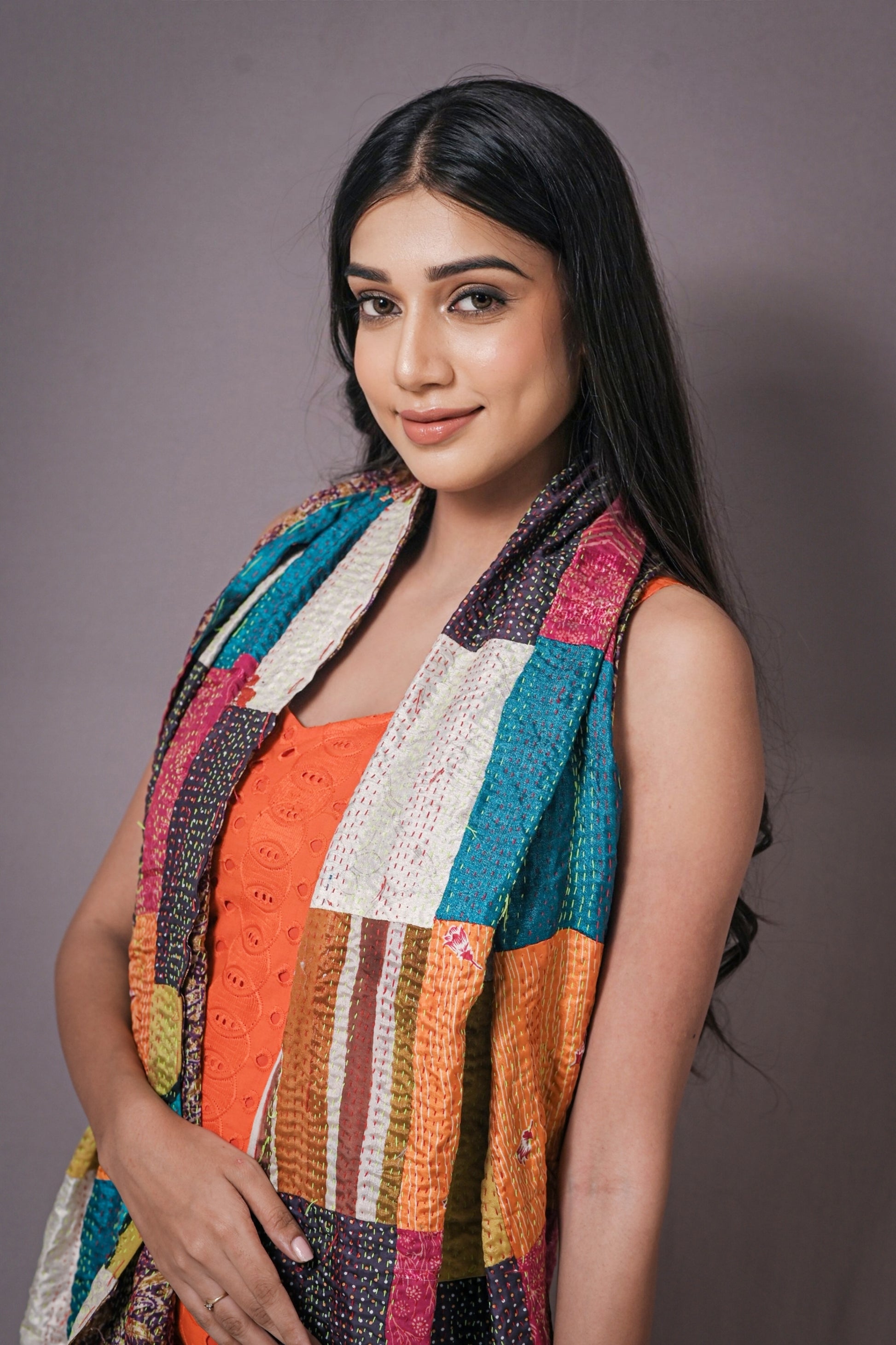Reversible Upcycled Silk Scarf - Craft Bazaar