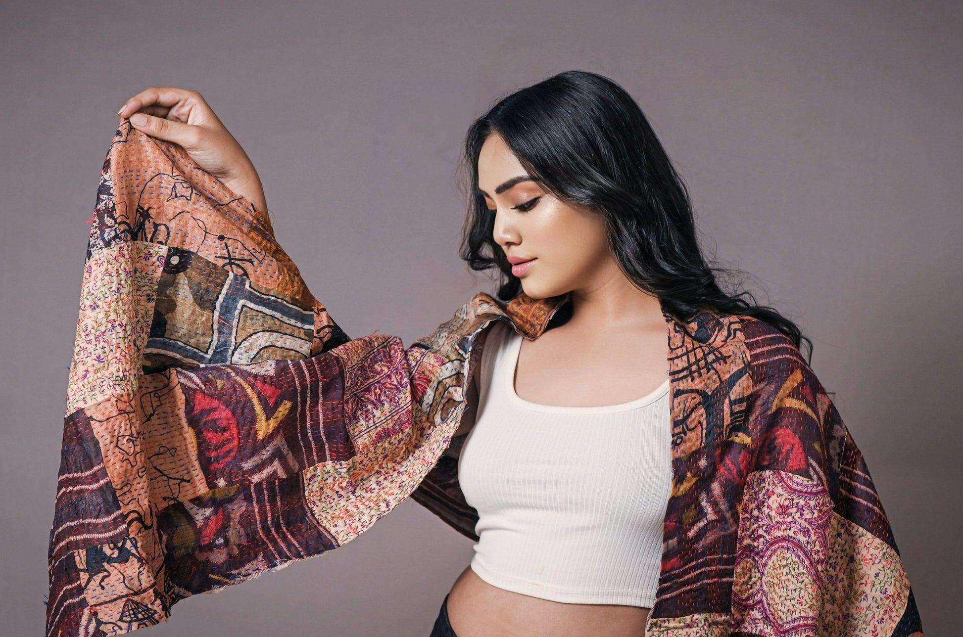Reversible Upcycled Silk Scarf - Craft Bazaar