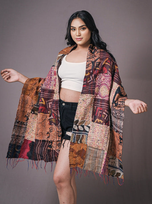 Reversible Upcycled Silk Scarf - Craft Bazaar