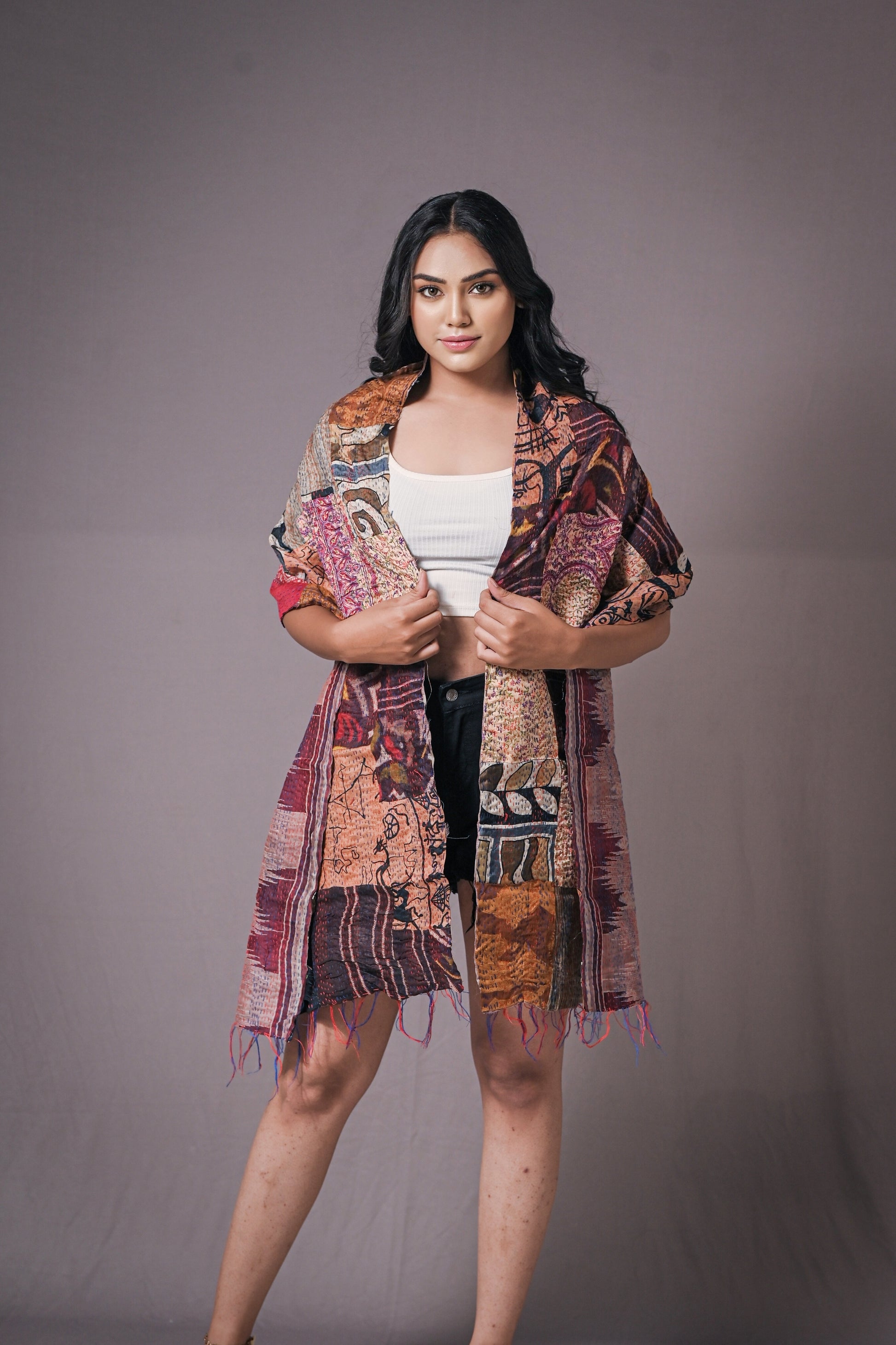 Reversible Upcycled Silk Scarf - Craft Bazaar