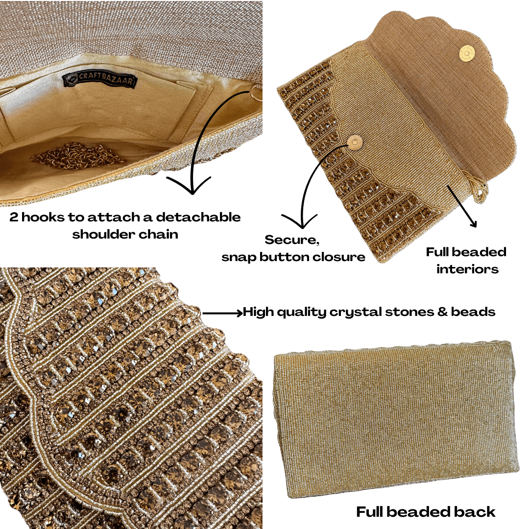 Crossbody Crystal Beaded Bag - Craft Bazaar