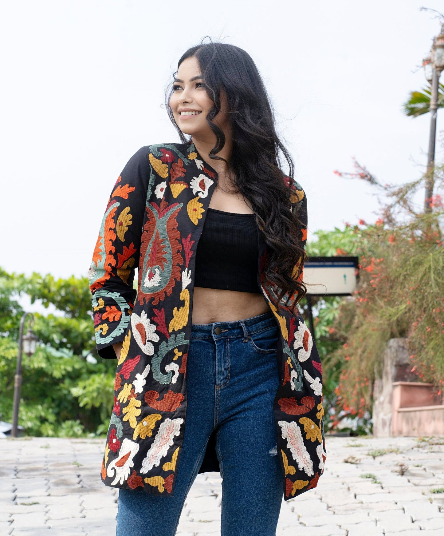 Black Long Coat, Full Sleeves Jackets for Women