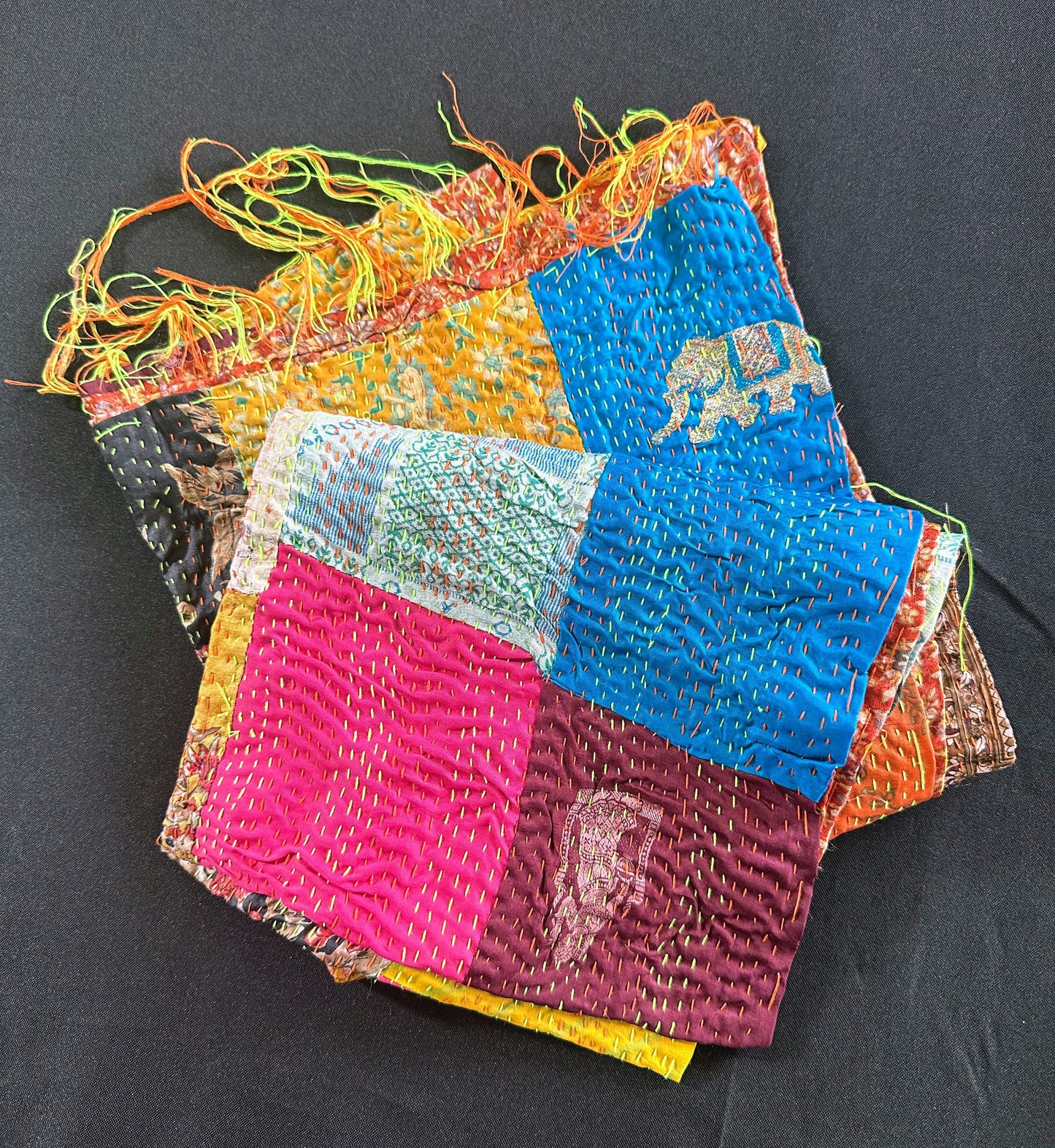 Reversible Upcycled Silk Scarf - Craft Bazaar