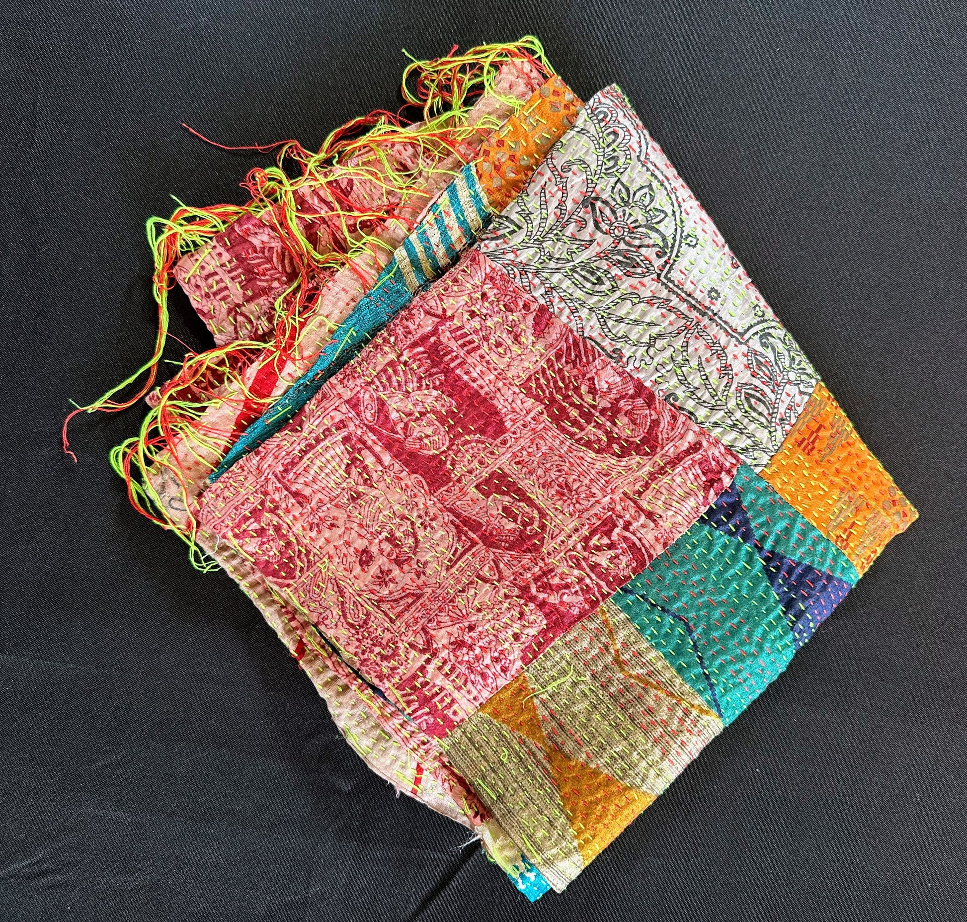 Reversible Upcycled Silk Scarf - Craft Bazaar