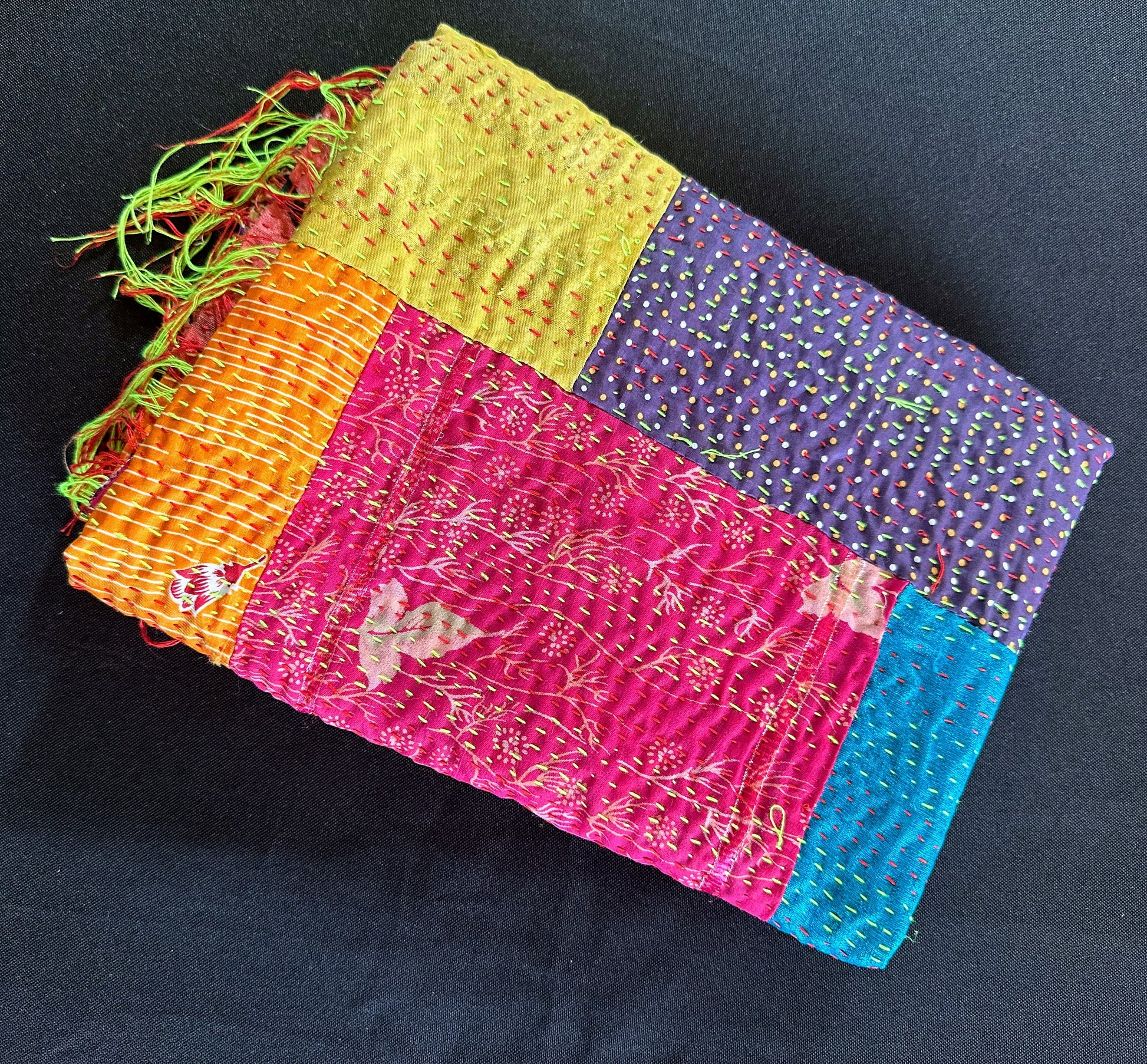 Reversible Upcycled Silk Scarf - Craft Bazaar
