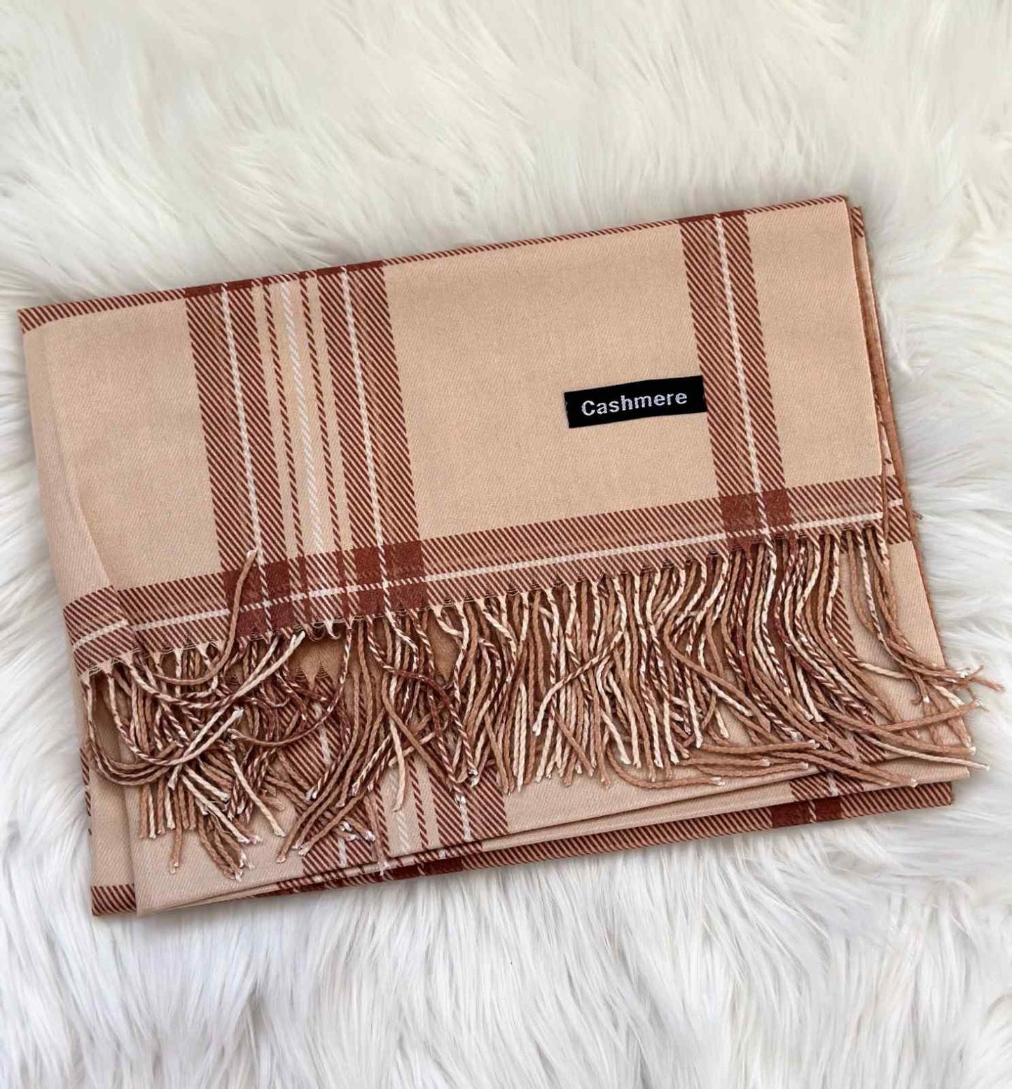 Reversible Plaid Pure Wool Scarf - Craft Bazaar
