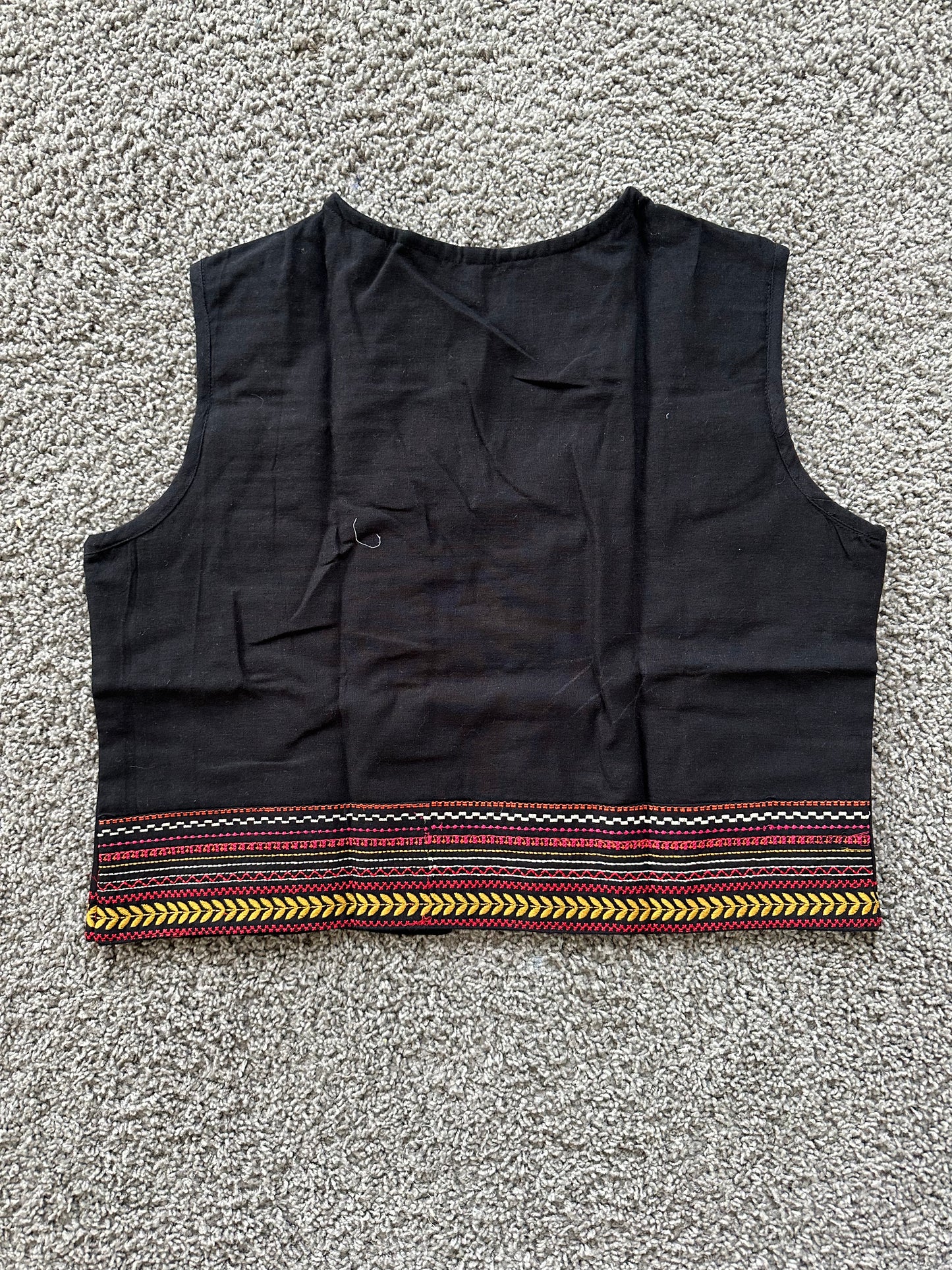 Cotton Indian Ethnic Garba Dandiya Sleeveless Koti (Black)