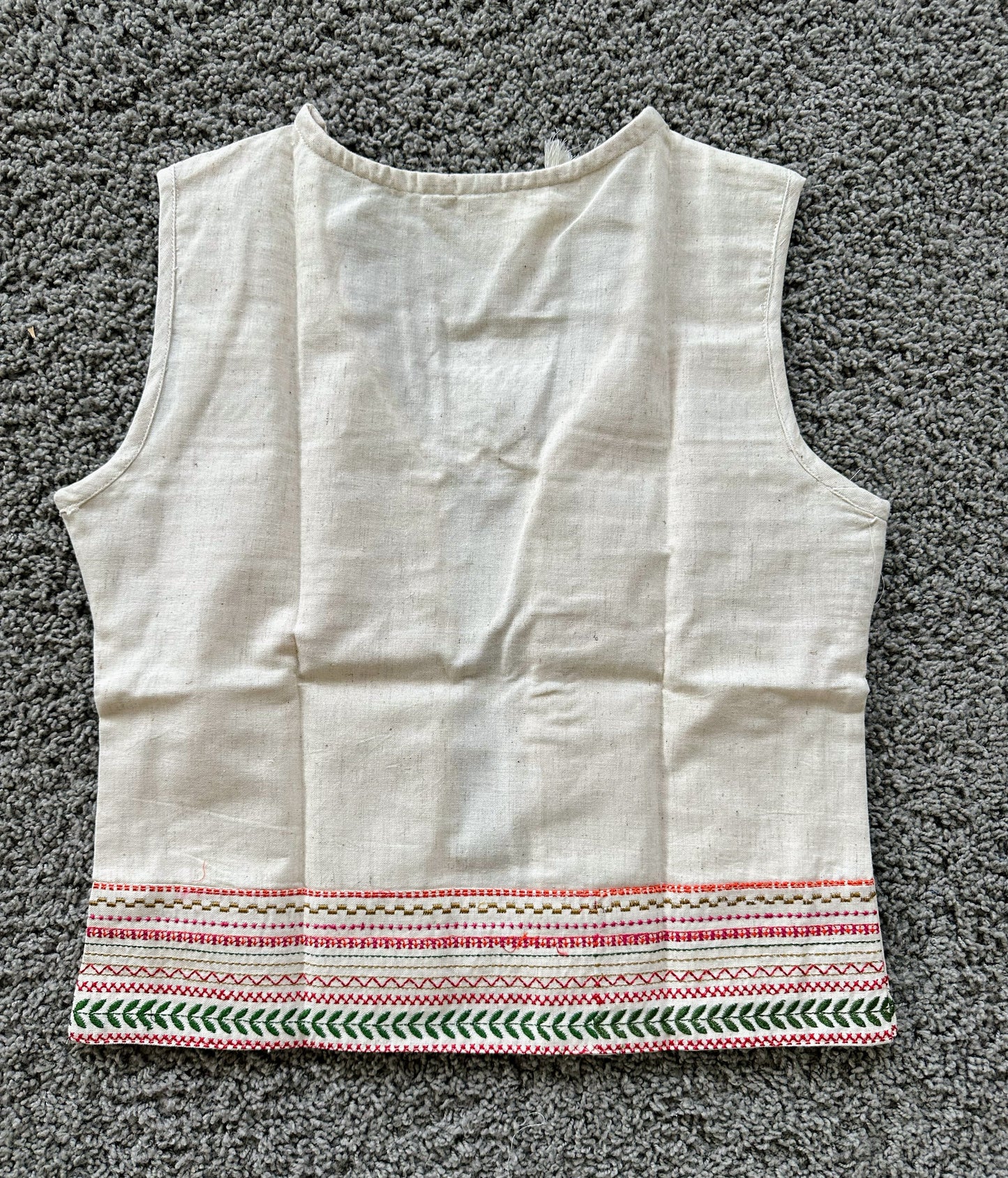 Cotton Indian Ethnic Garba Dandiya Sleeveless Koti (Off-white)