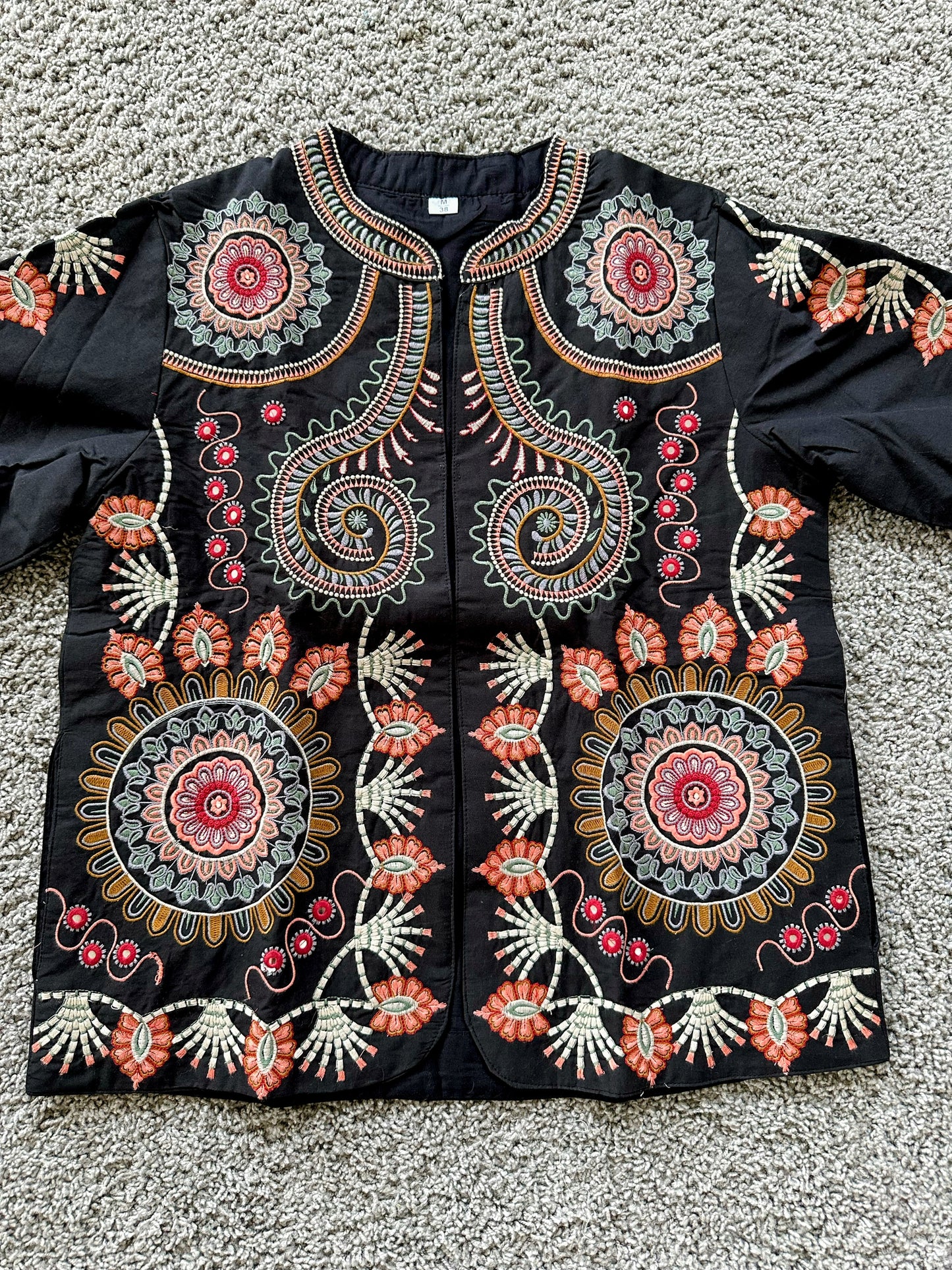 Embroidered Full Sleeves Cotton Coat