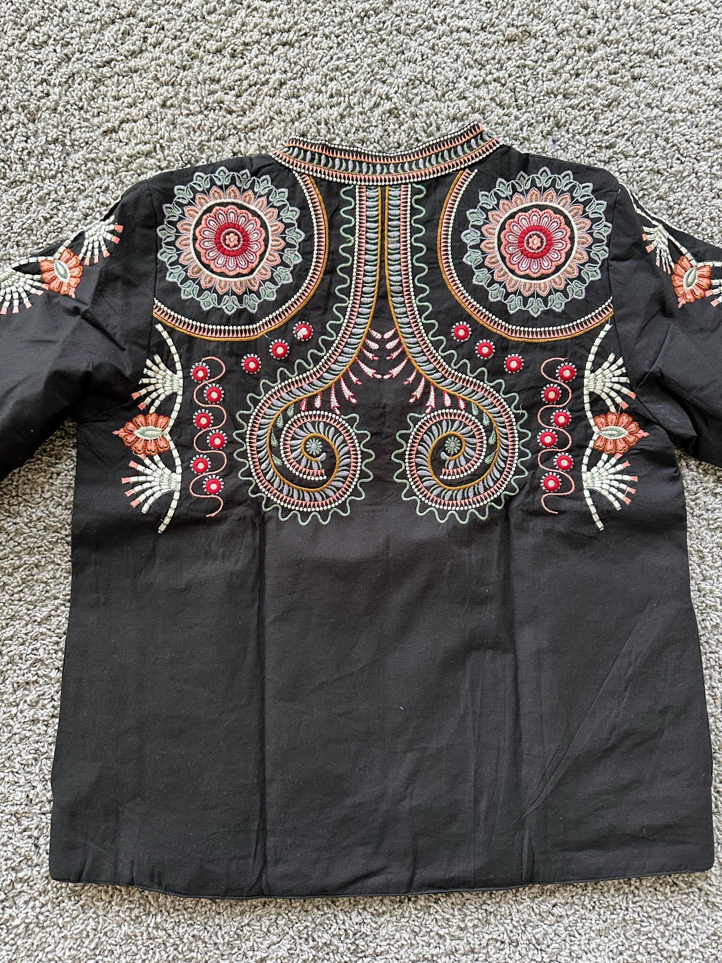 Embroidered Full Sleeves Cotton Coat