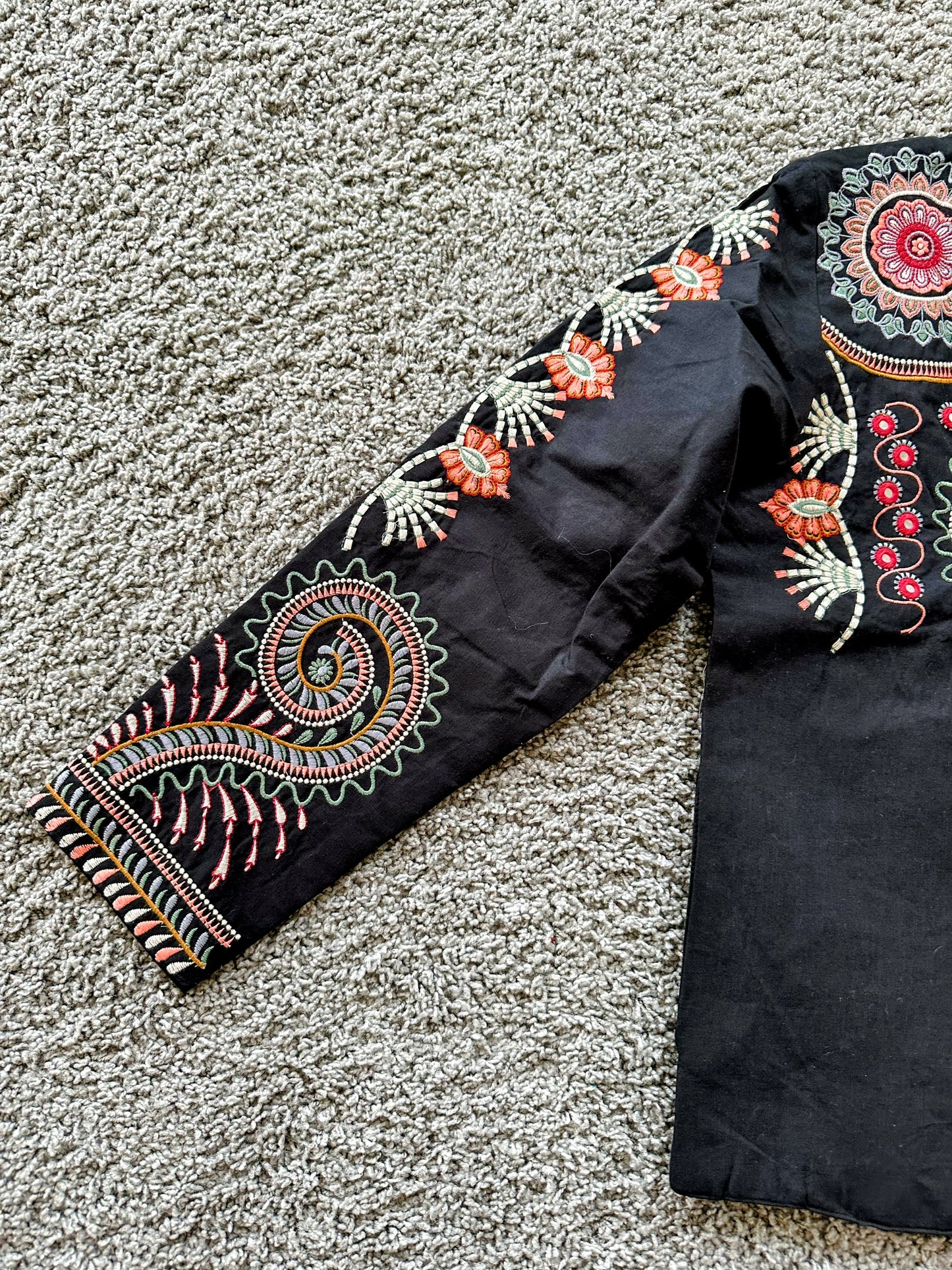 Embroidered Full Sleeves Cotton Coat