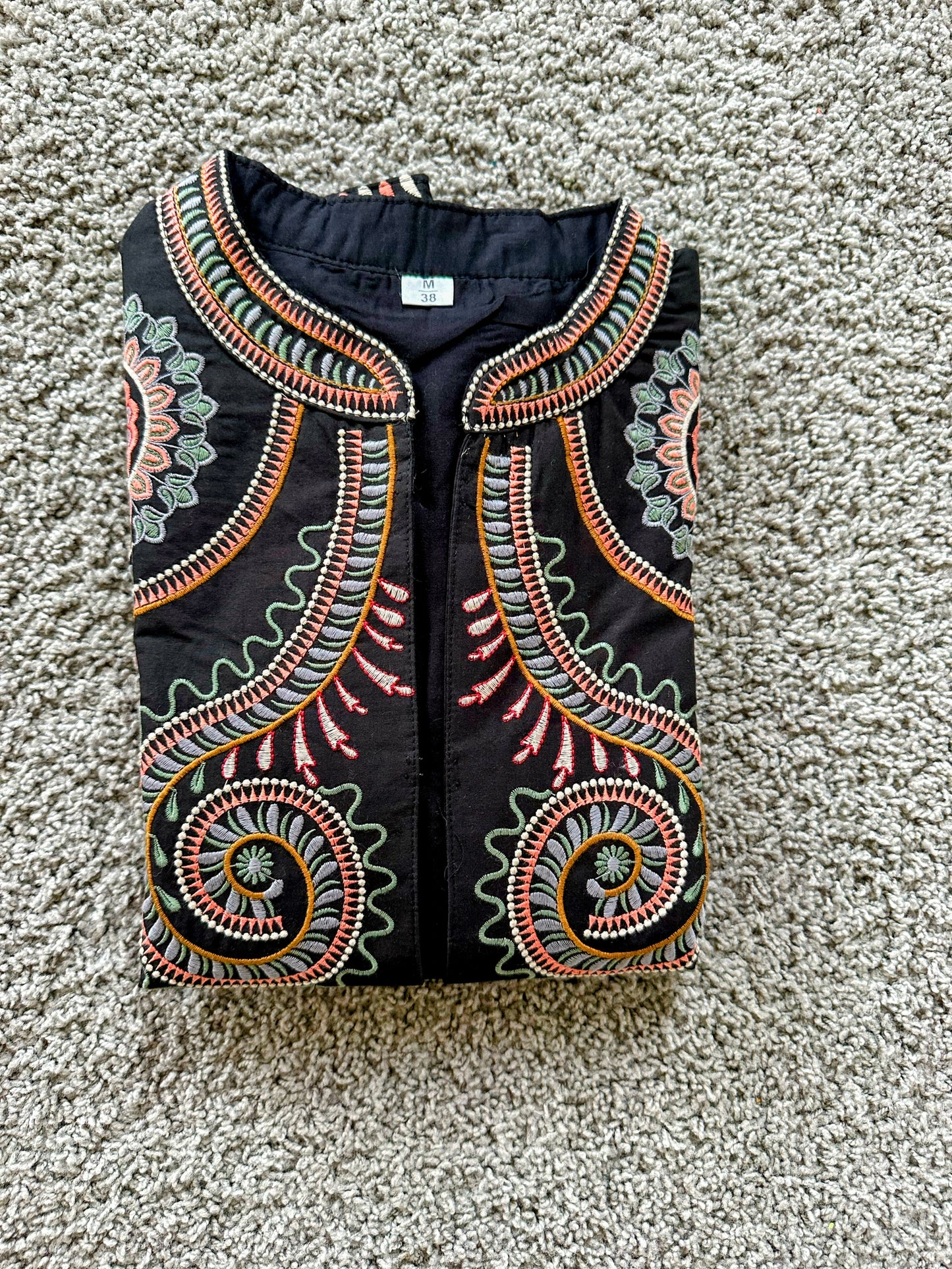 Embroidered Full Sleeves Cotton Coat
