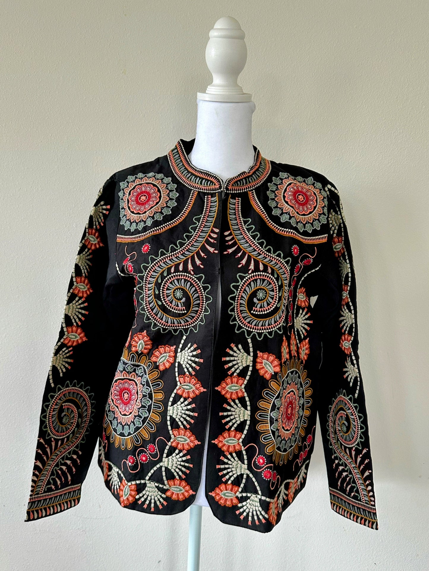 Embroidered Full Sleeves Cotton Coat