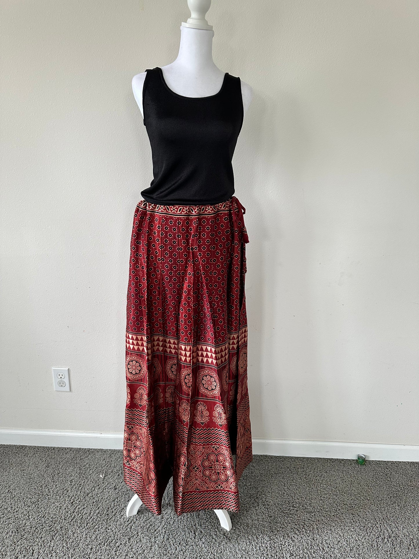 Indian Red Silk Lehenga Skirt