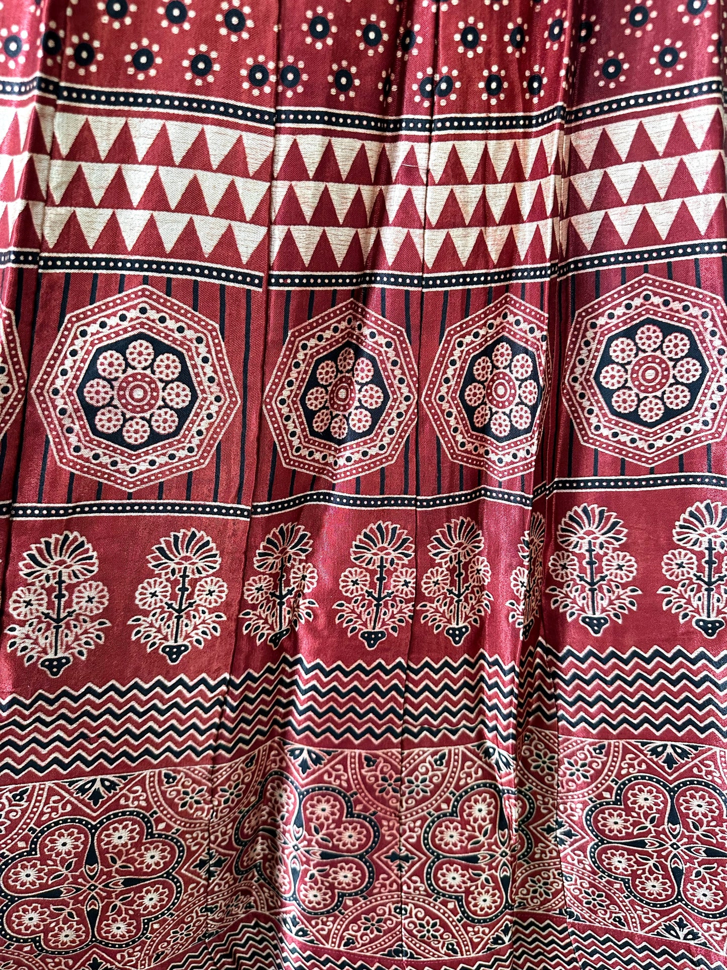 Indian Red Silk Lehenga Skirt