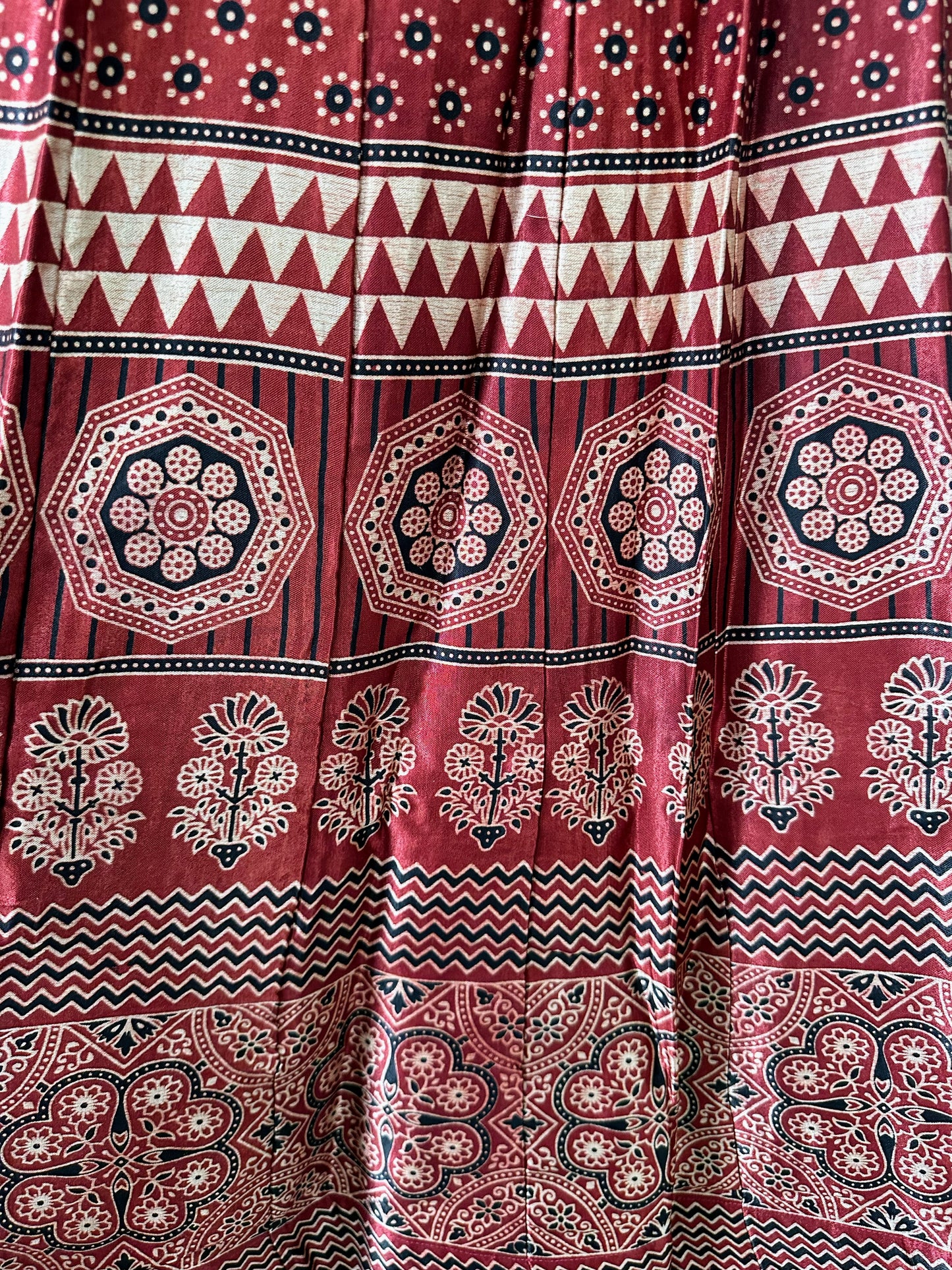 Indian Red Silk Lehenga Skirt