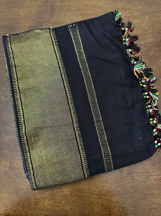 Hand Woven, Unique Kutchi Embroidery Mirror Work Shawl - Craft Bazaar