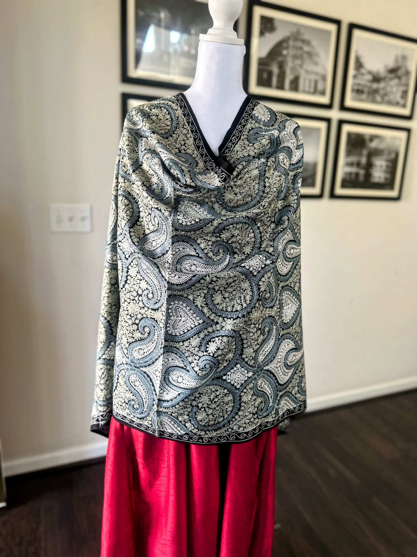 Pashmina Shawl | Luxury Wool Wrap for Women | Navy Scarf
