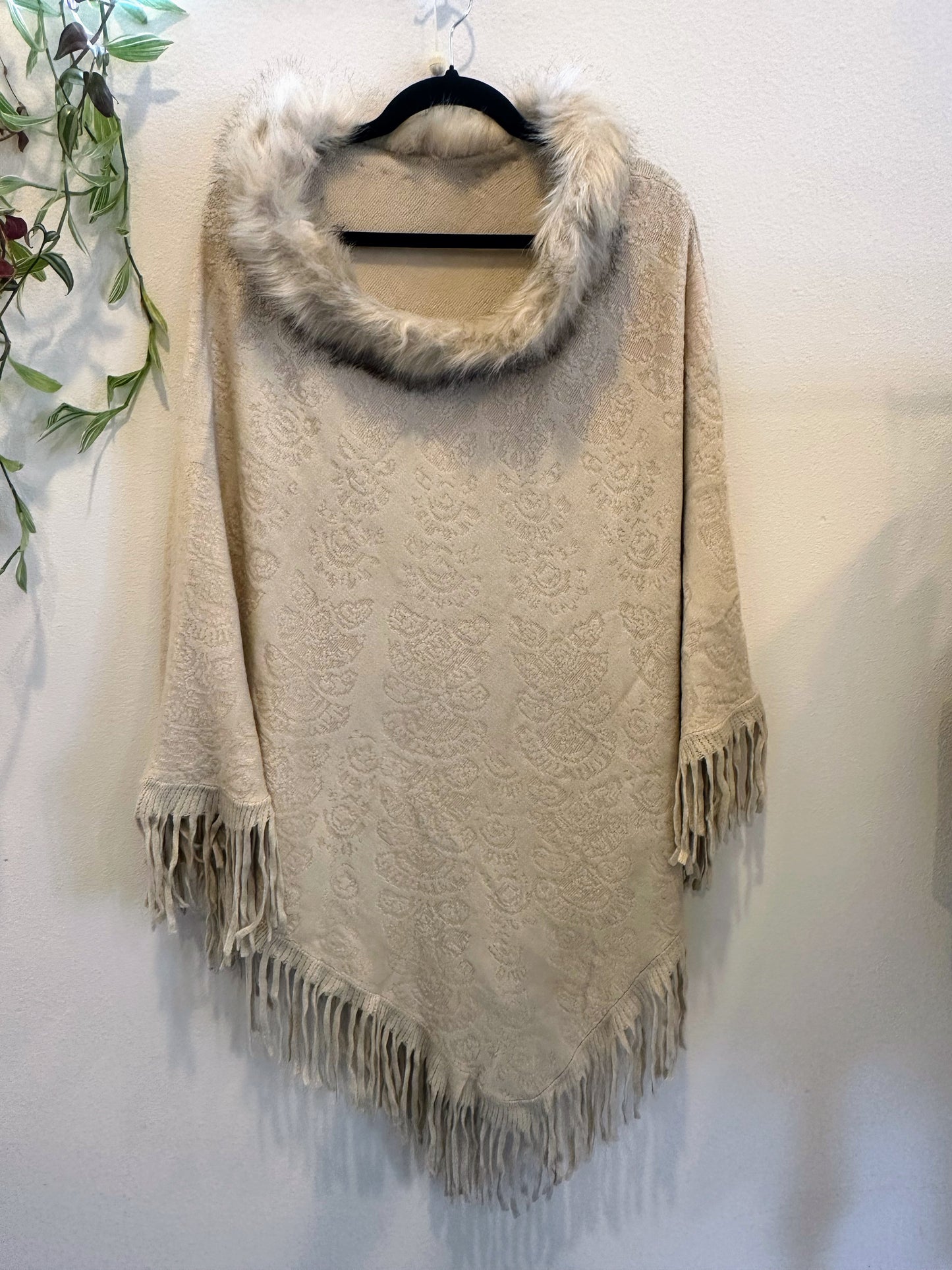 One Size Merino Wool Poncho For Women