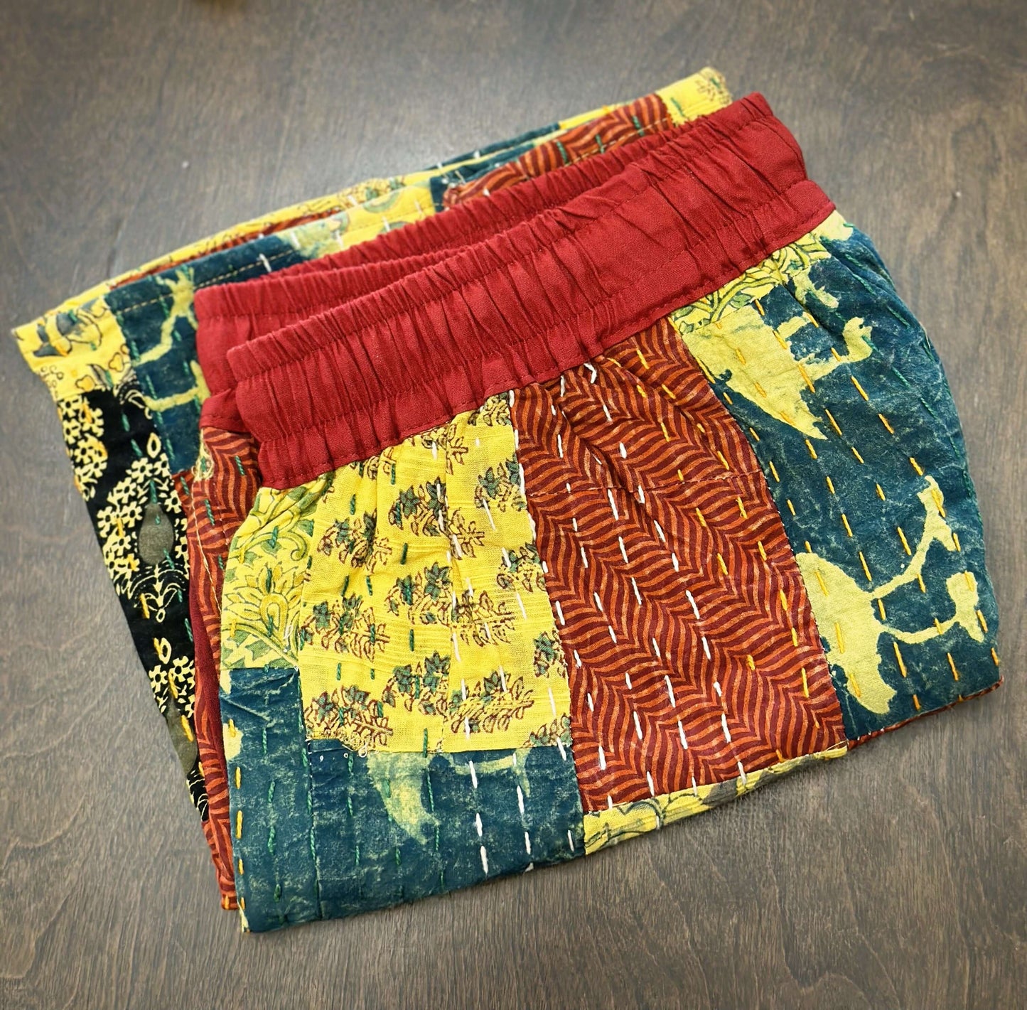 Patchwork Summer Cotton Shorts [D6] - Craft Bazaar