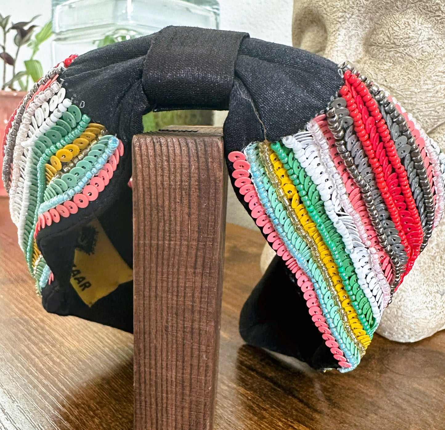 Sequin Silk Headband [Black] - Craft Bazaar