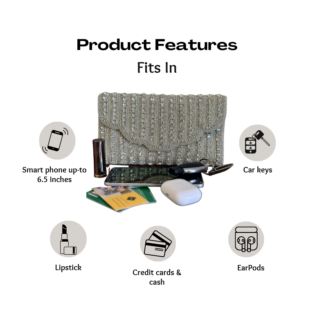 Crossbody Crystal Beaded Bag - Craft Bazaar