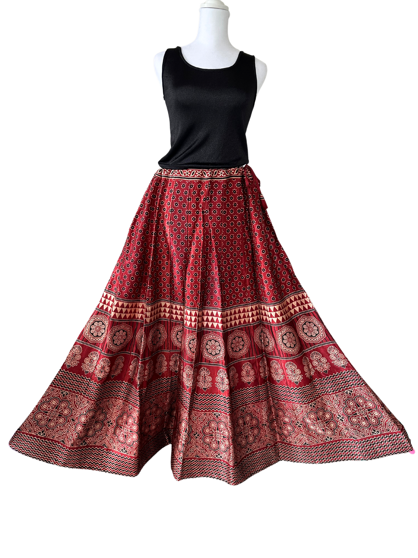 Indian Red Silk Lehenga Skirt