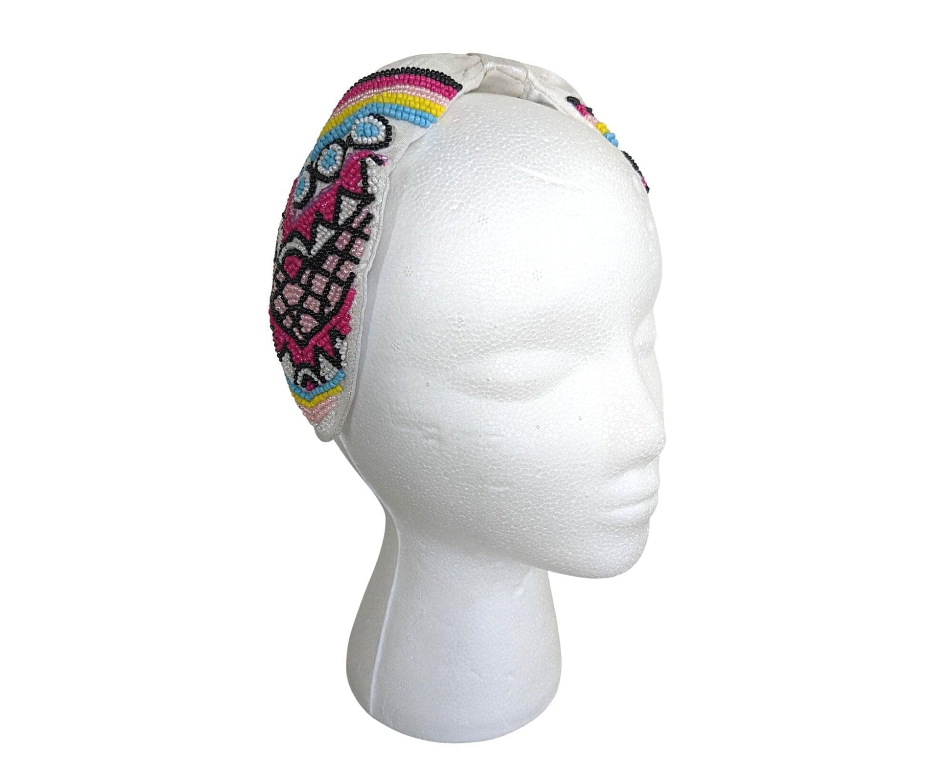 Colorful-Beaded-Silk-Headband-[White]-8