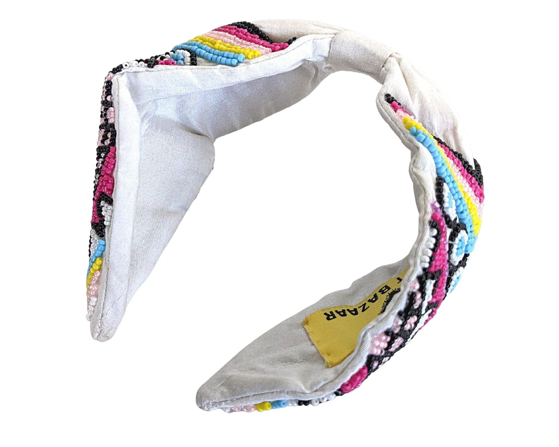 Colorful-Beaded-Silk-Headband-[White]-5