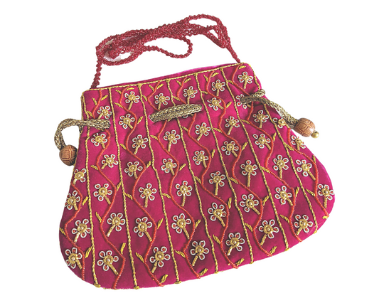 Indian Potli Bag, Velvet Bag - Craft Bazaar