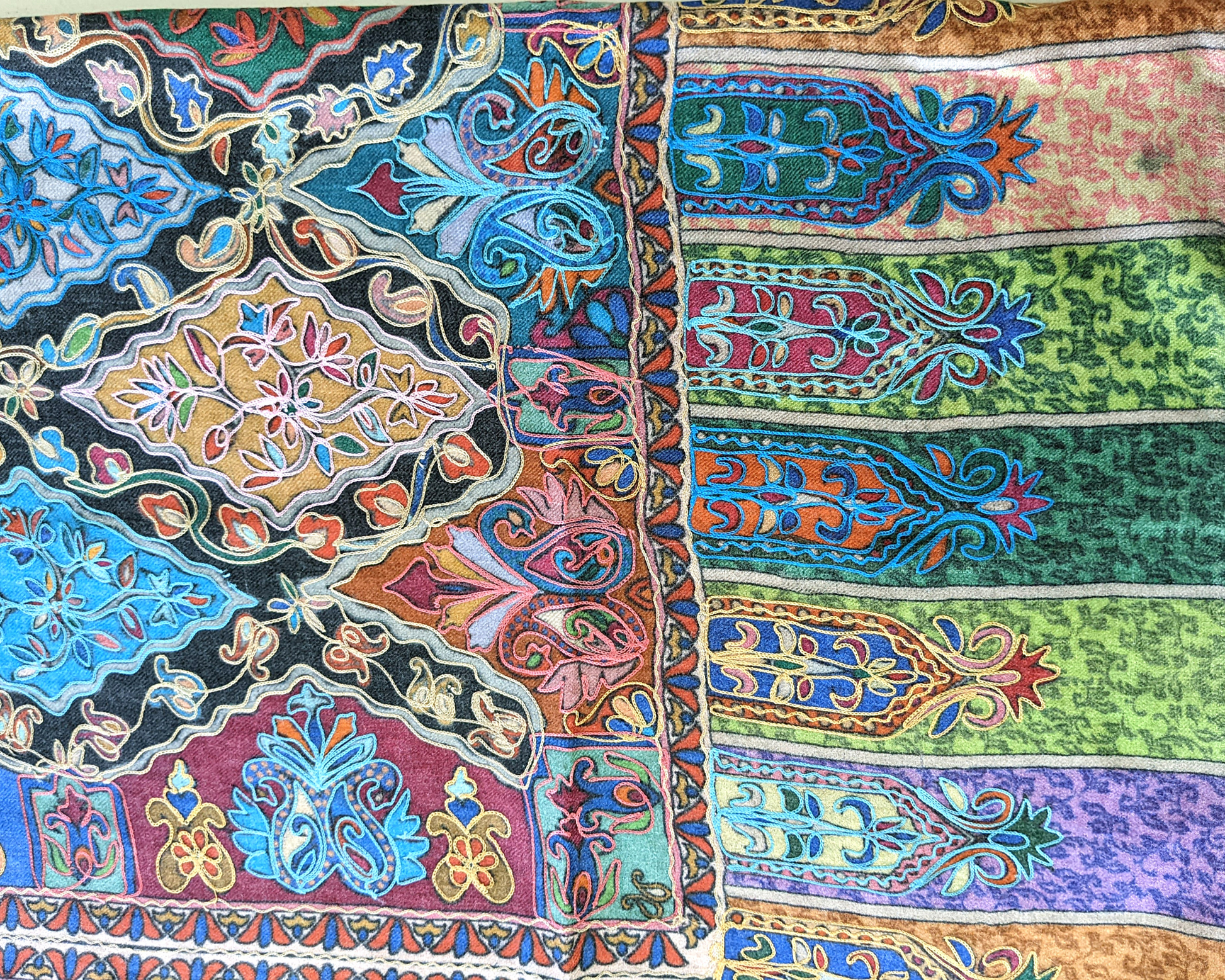 Kalamkari Pashmina Scarf & Shawl [Multicolor] - Craft Bazaar