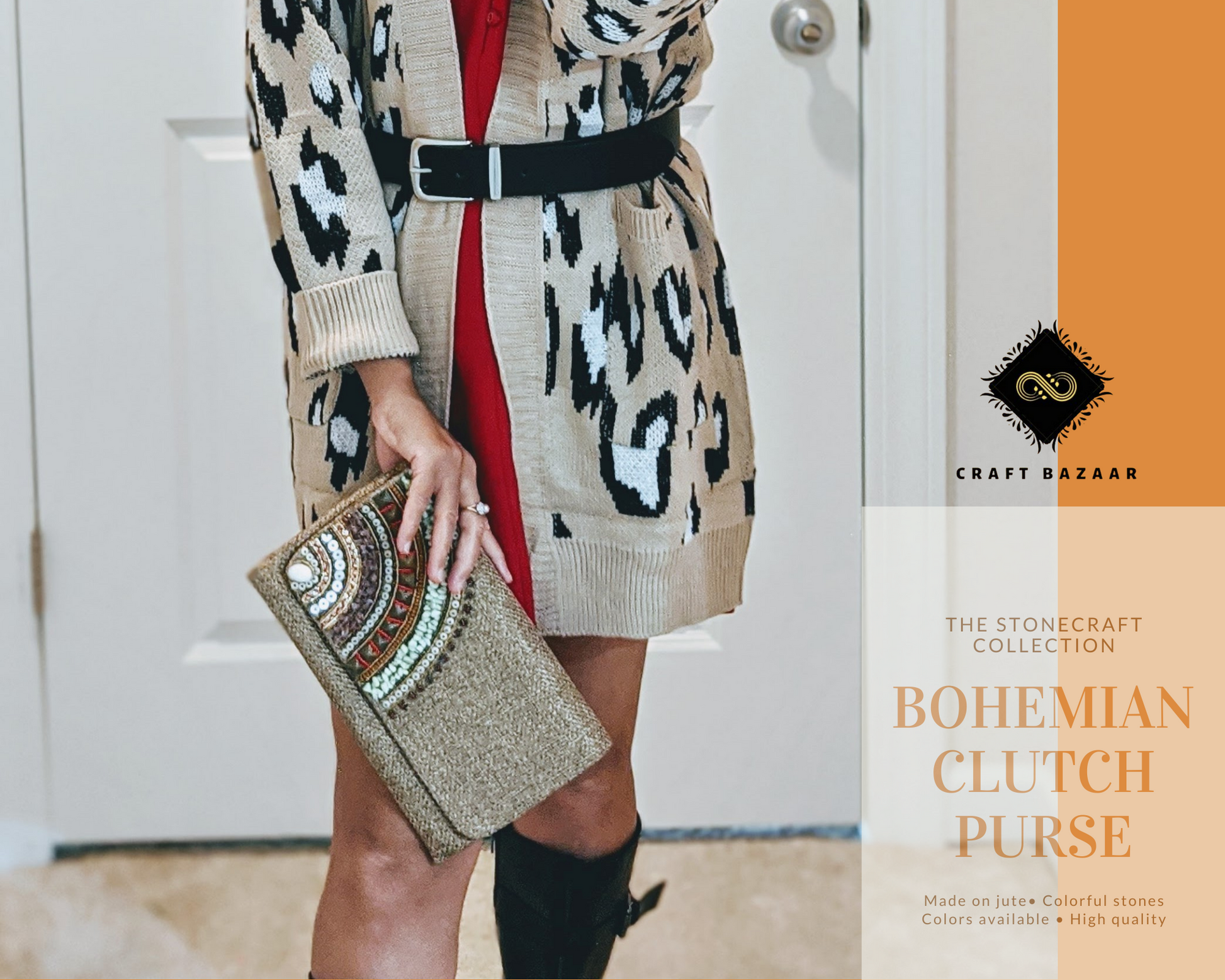Women Boho Style Clutch Purse - Craft Bazaar