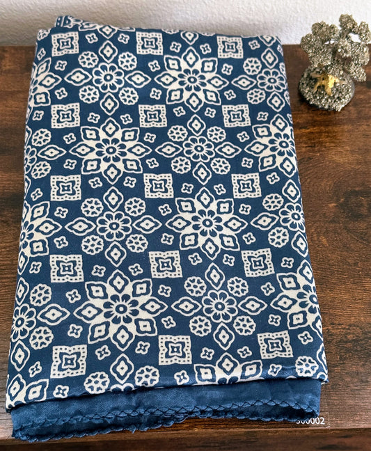 Mashru Silk Ajrakh Stole - Craft BAzaar