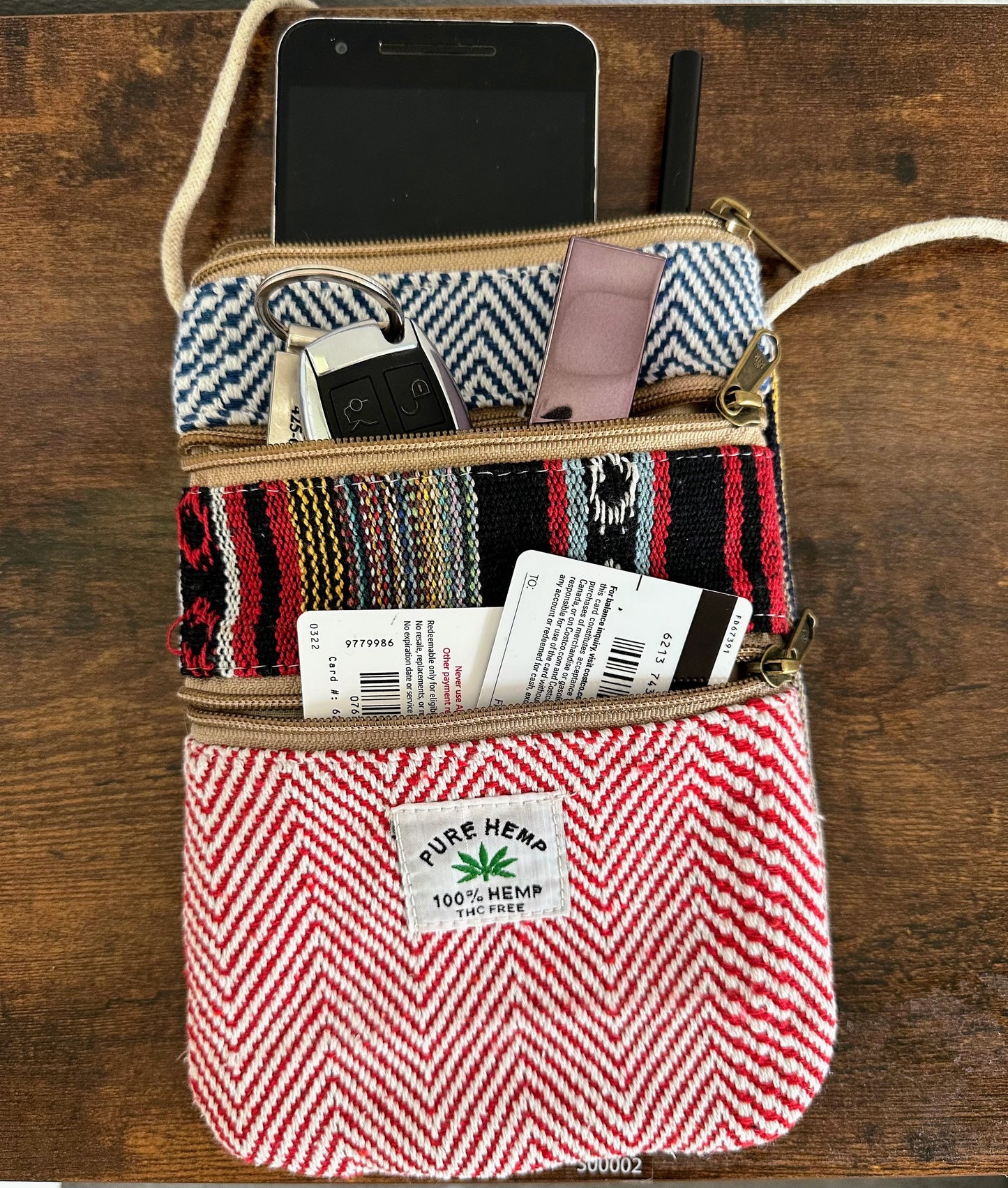 Hemp Mobile Crossbody Travel Pouch - Craft Bazaar