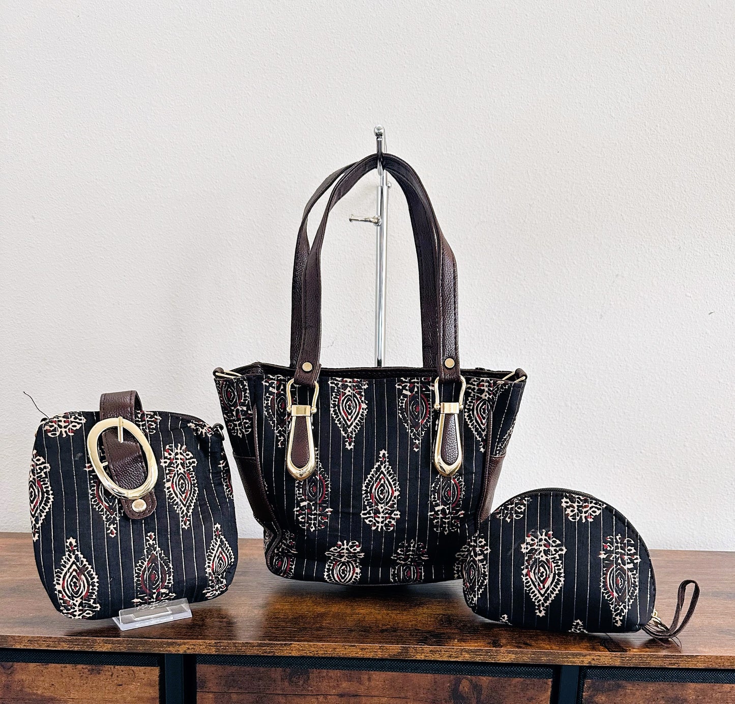 Women 3 Piece Handbag Combo Set - Craft Bazaar