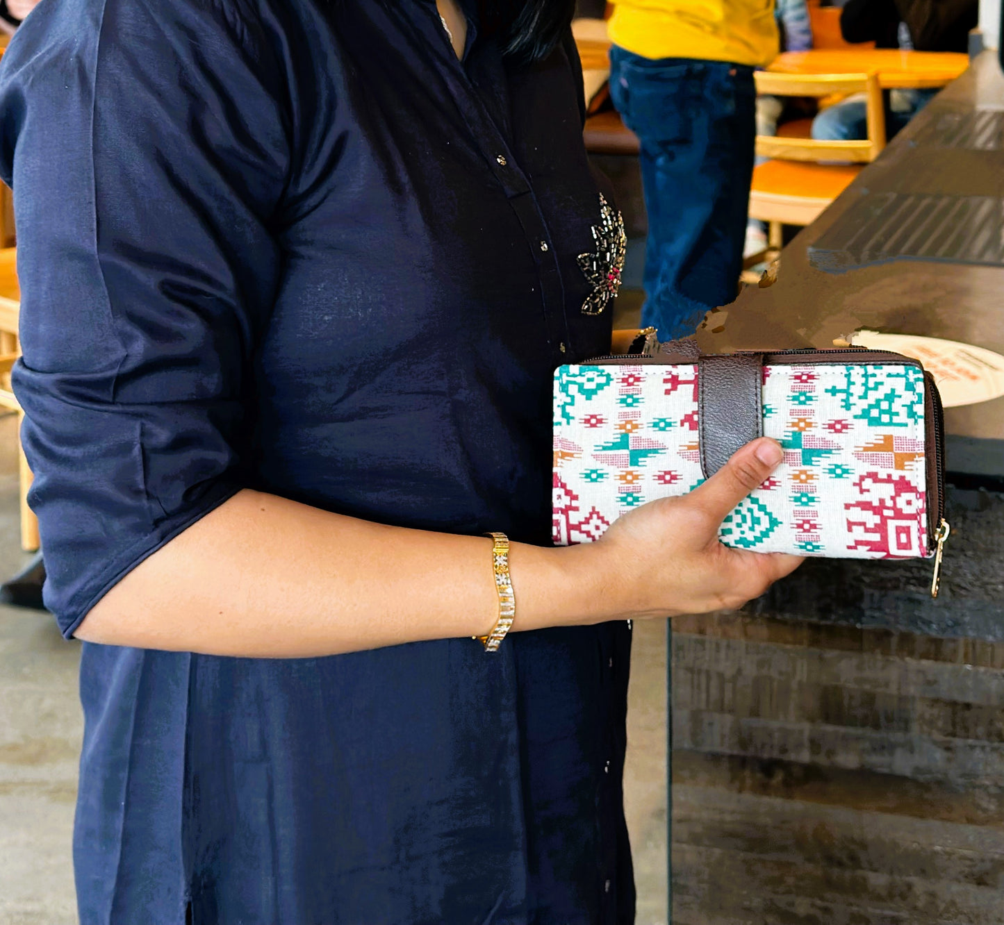 Women Ikat Clutch Wallet - Craft Bag