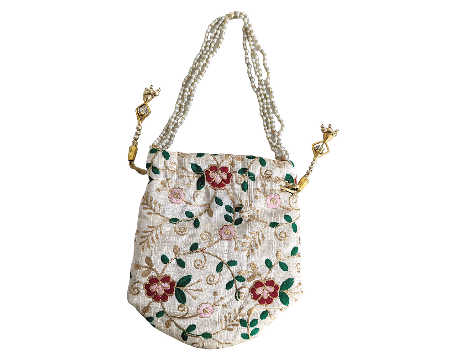 Silk Potli Drawstring Bucket Bag - Craft Bazaar