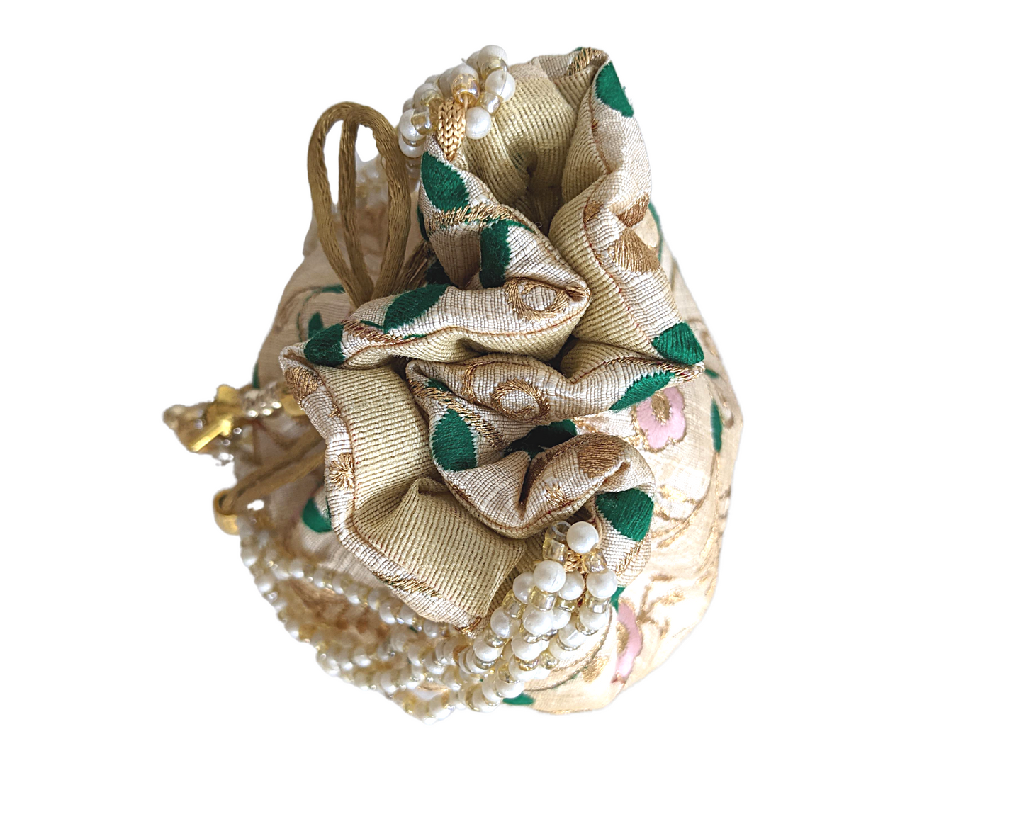 Silk Potli Drawstring Bucket Bag - Craft Bazaar