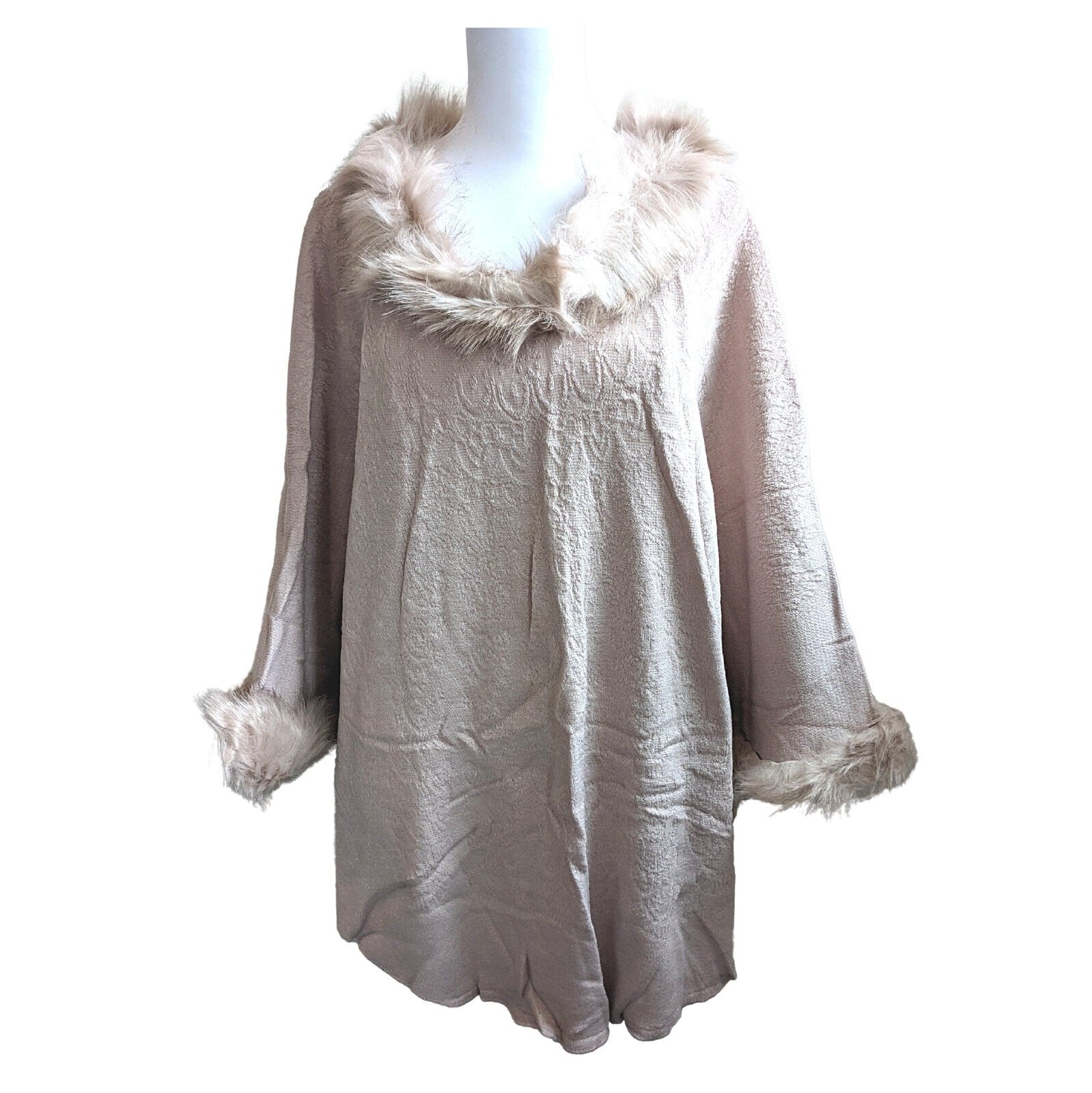 Merino Wool Dress Style Poncho For Women - Craft Bazaar
