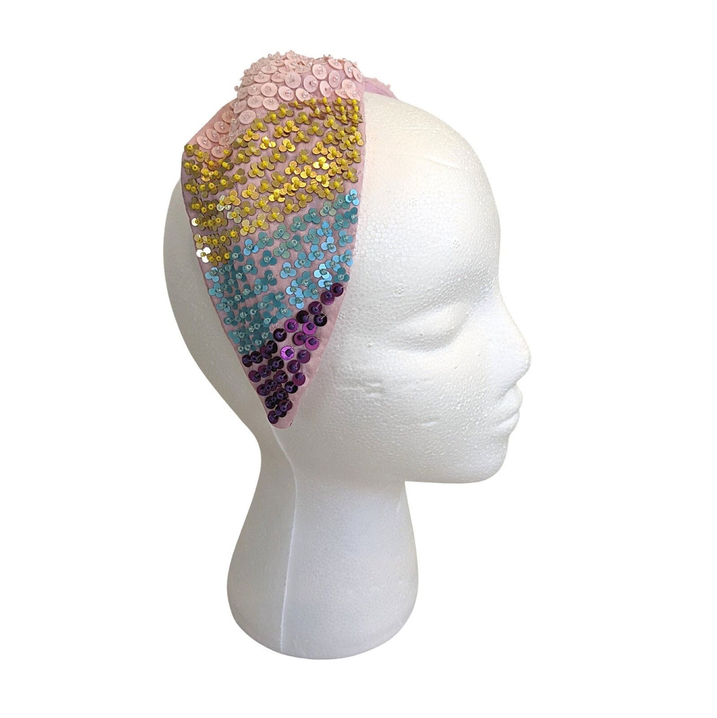 Sequin Silk Headband [Pink] - Craft Bazaar