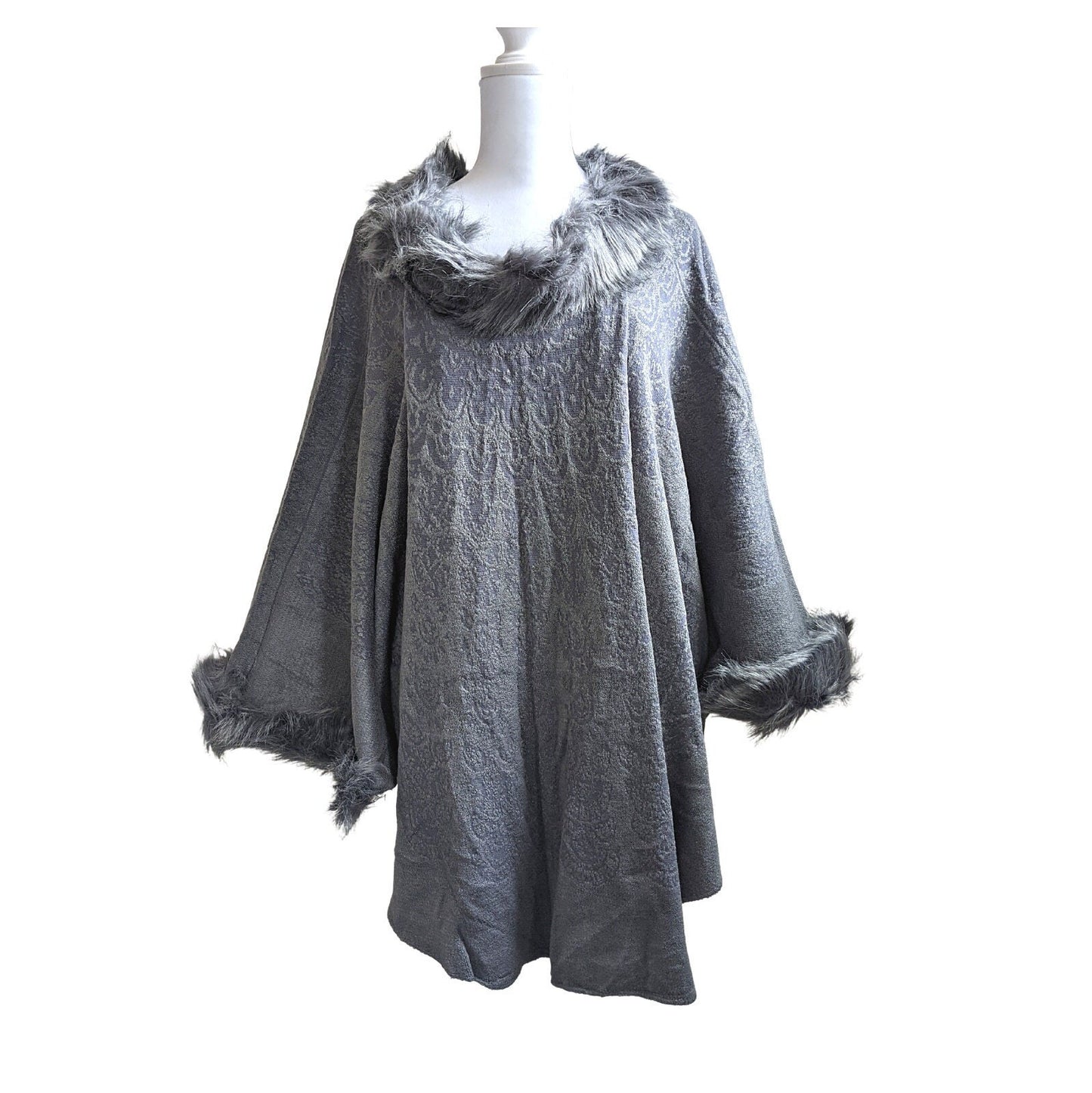 Merino Wool Dress Style Poncho For Women - Craft Bazaar