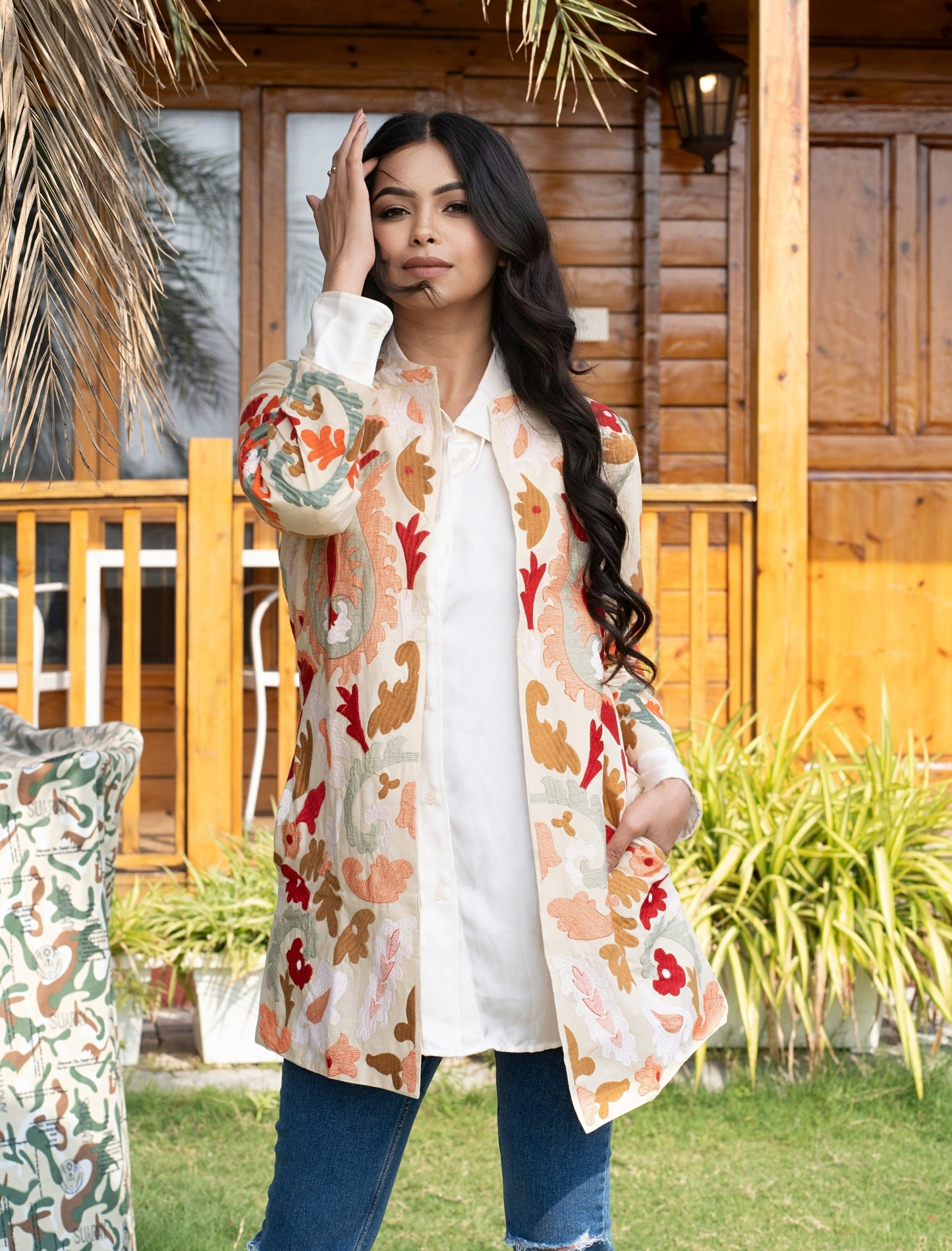 Cotton Long Coat, Full Sleeves Jackets for Women