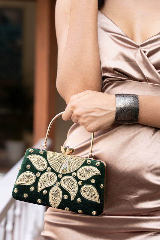 Bottle Green Luxury Bags, Clutch Purse For Women