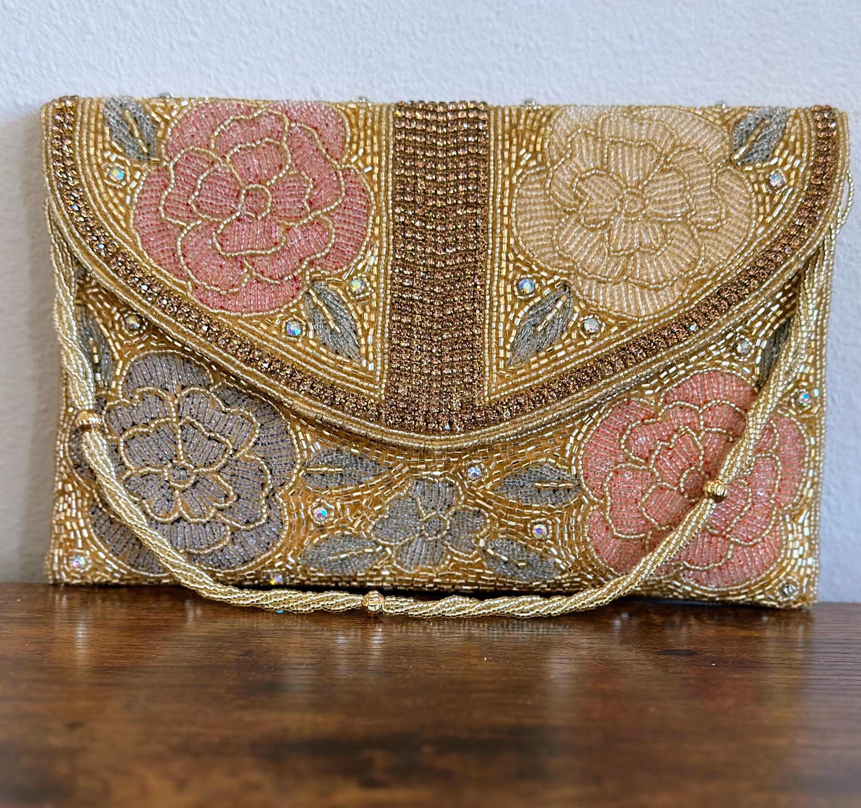 Handmade Purse: Ivory Beaded Evening Clutch Bag