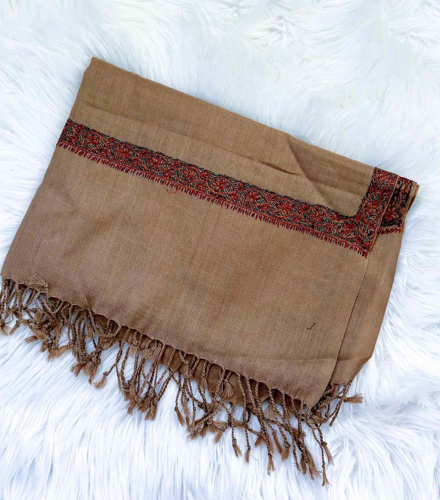 Sozni Embroidery Pure Wool Scarf & Shawls - Craft Bazaar