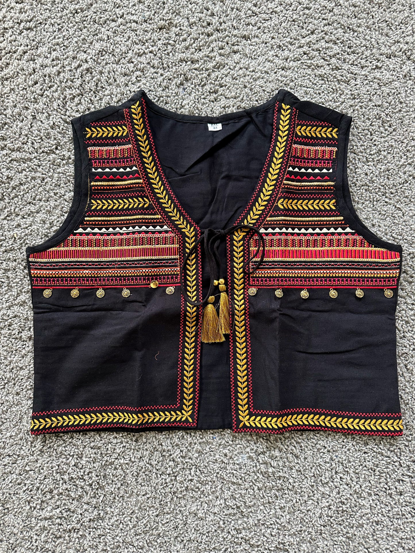 Cotton Indian Ethnic Garba Dandiya Sleeveless Koti (Black)