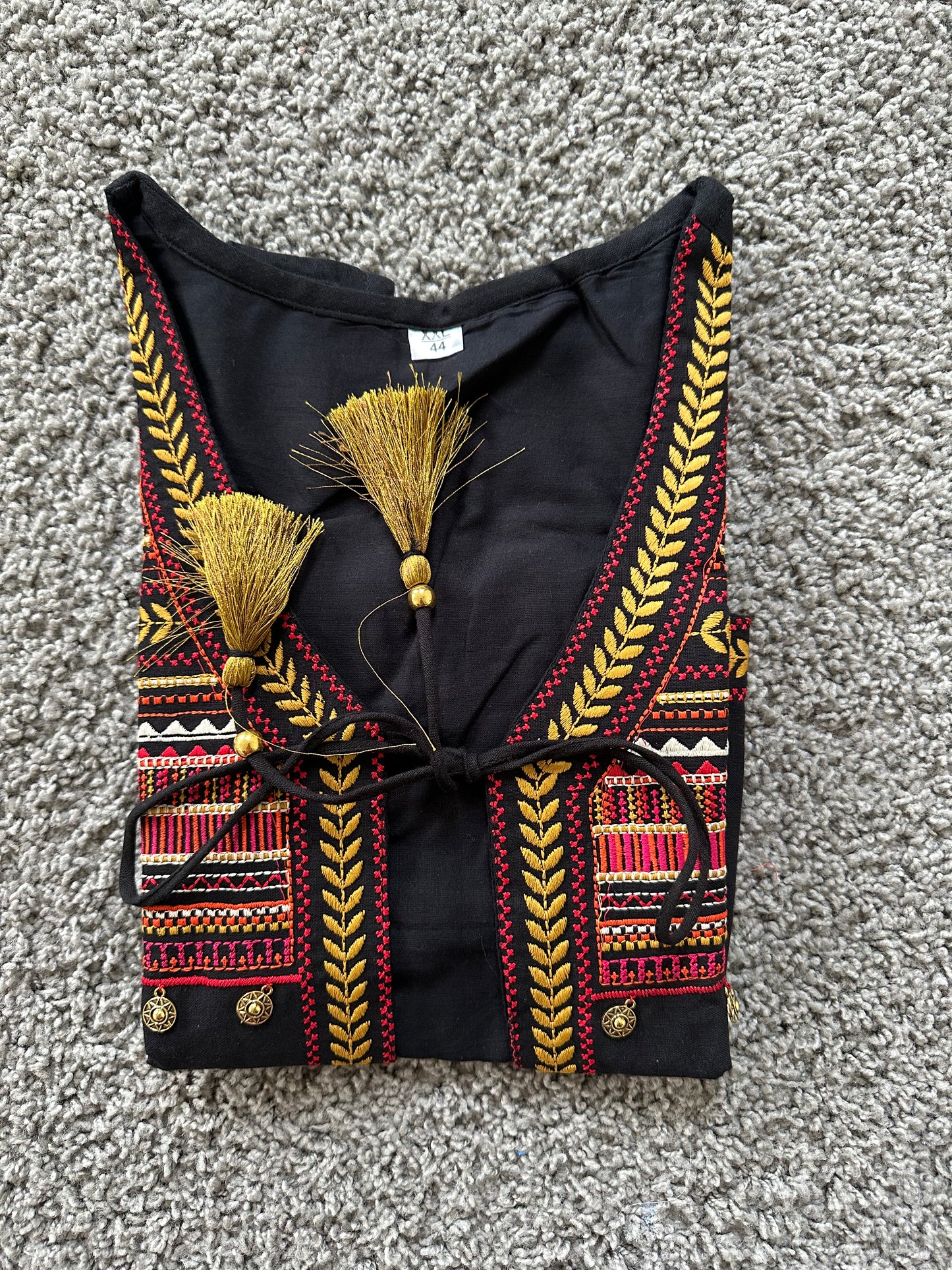 Cotton Indian Ethnic Garba Dandiya Sleeveless Koti (Black)