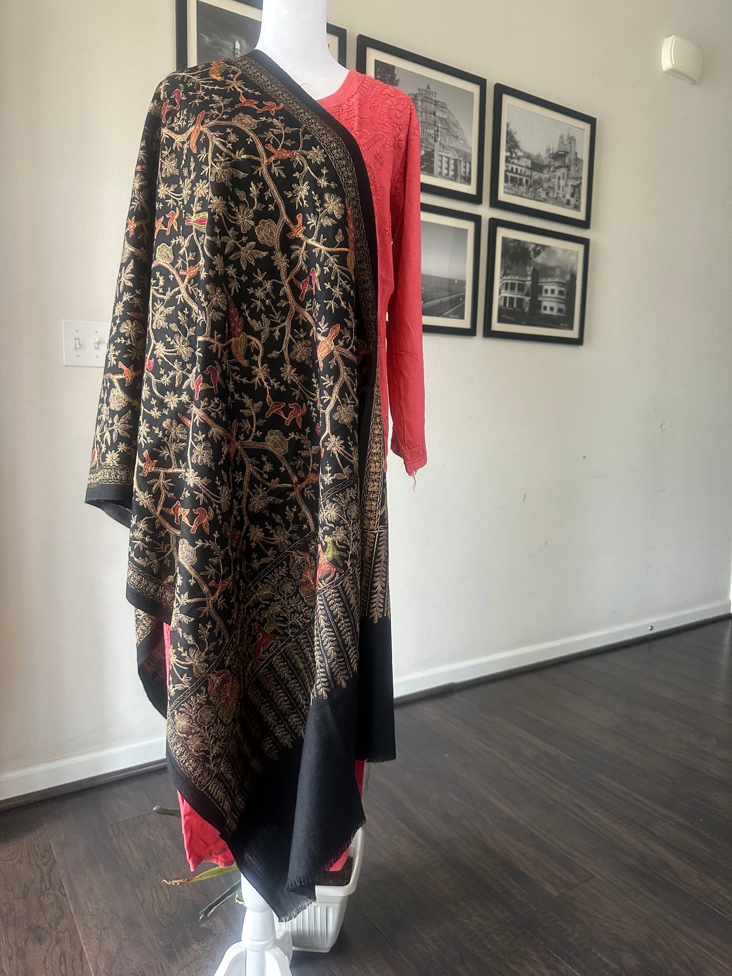 Pashmina Shawl | Luxury Wool Wrap for Women | Black Scarf